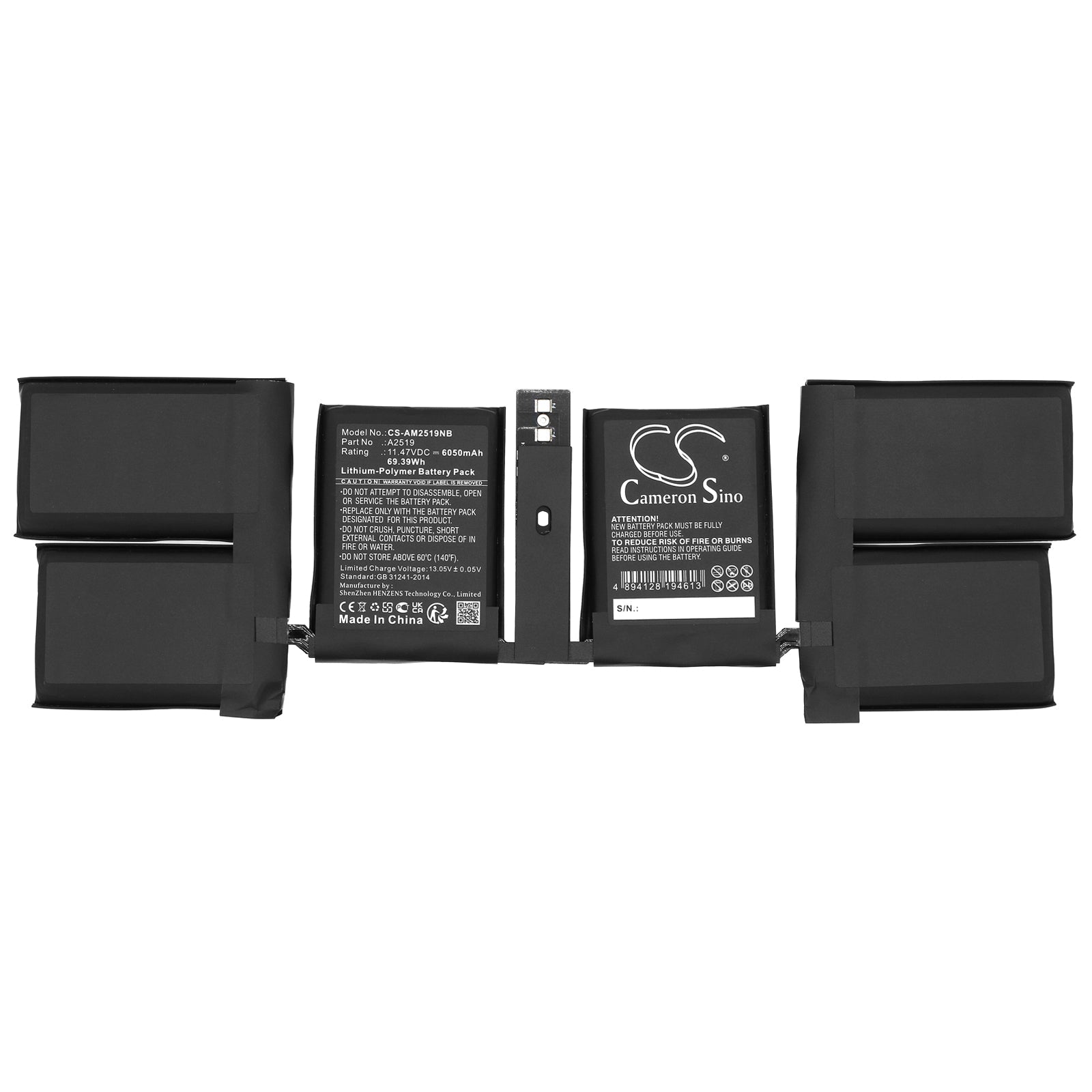 Li-Polymer, Notebook, Laptop Battery fits Apple A2442, Emc3650, 11.47V, 6050mAh Notebook, Laptop Cameron Sino Technology Limited