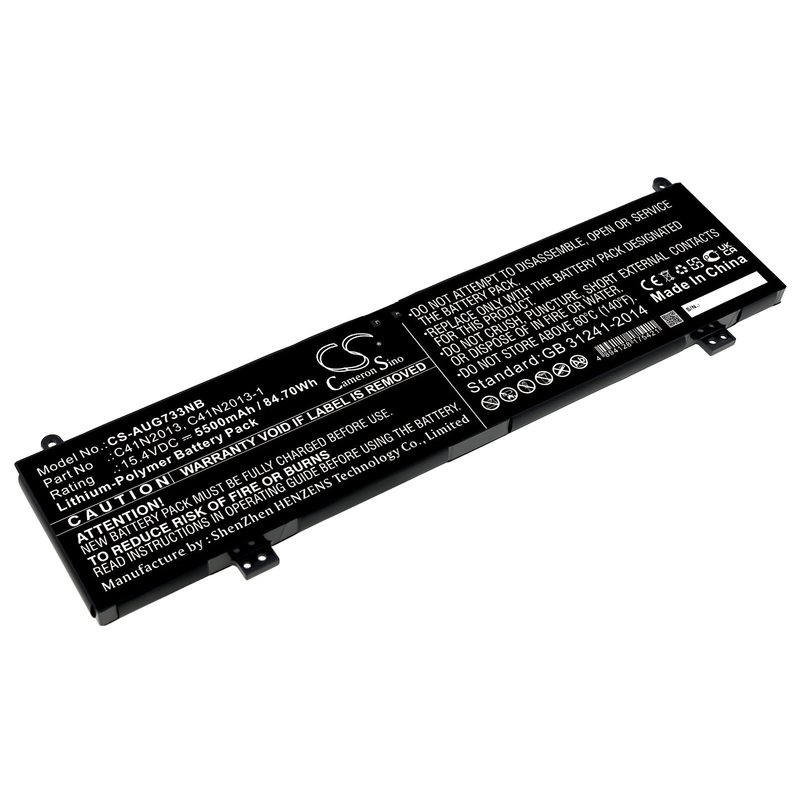 Li-Polymer, Notebook, Laptop Battery fits Asus H5600qm, Proart Studiobook 16 H5600q, 15.4V, 5500mAh Notebook, Laptop Cameron Sino Technology Limited