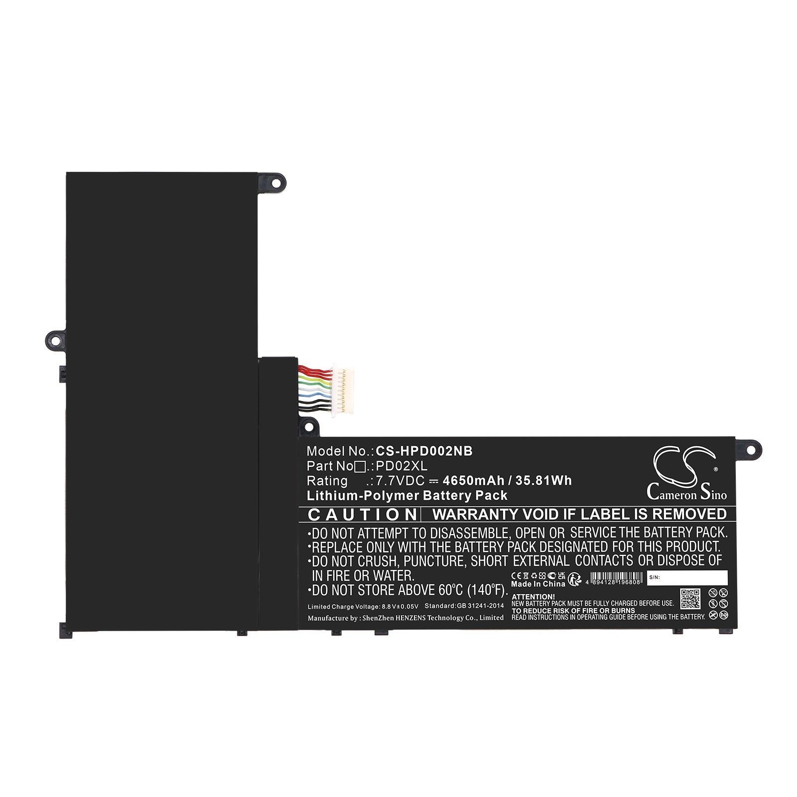 Li-Polymer, Notebook, Laptop Battery fits Hp, 7.7V, 4650mAh Notebook, Laptop Cameron Sino Technology Limited