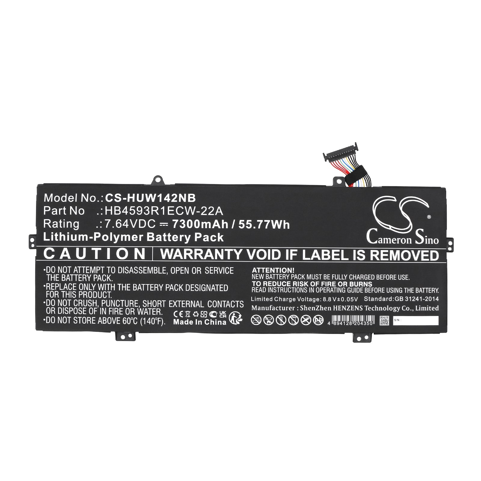 Li-Polymer, Notebook, Laptop Battery fits Huawei Matebook 14 2020, Matebook 14 2020 Intel, 7.64V, 7300mAh Notebook, Laptop Cameron Sino Technology Limited