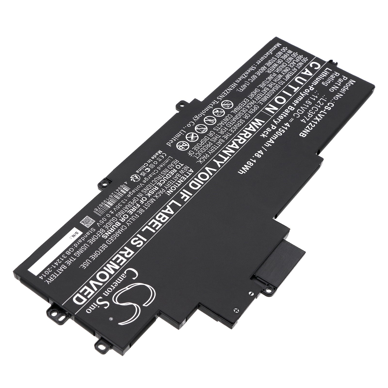 Li-Polymer, Notebook, Laptop Battery fits Lenovo Thinkpad X1 Nano Gen 2 21e8000, Thinkpad X1 Nano Gen 2 21e8000, 11.61V, 4150mAh Notebook, Laptop Cameron Sino Technology Limited