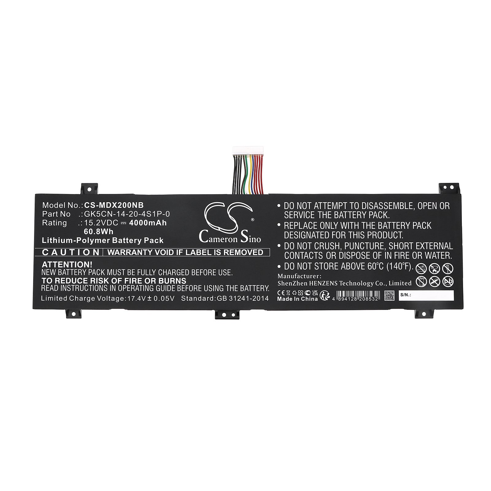 Li-Polymer, Notebook, Laptop Battery fits Maingear Vector 15, Tongfang Gk5cq7z, 15.2V, 4000mAh Notebook, Laptop Cameron Sino Technology Limited