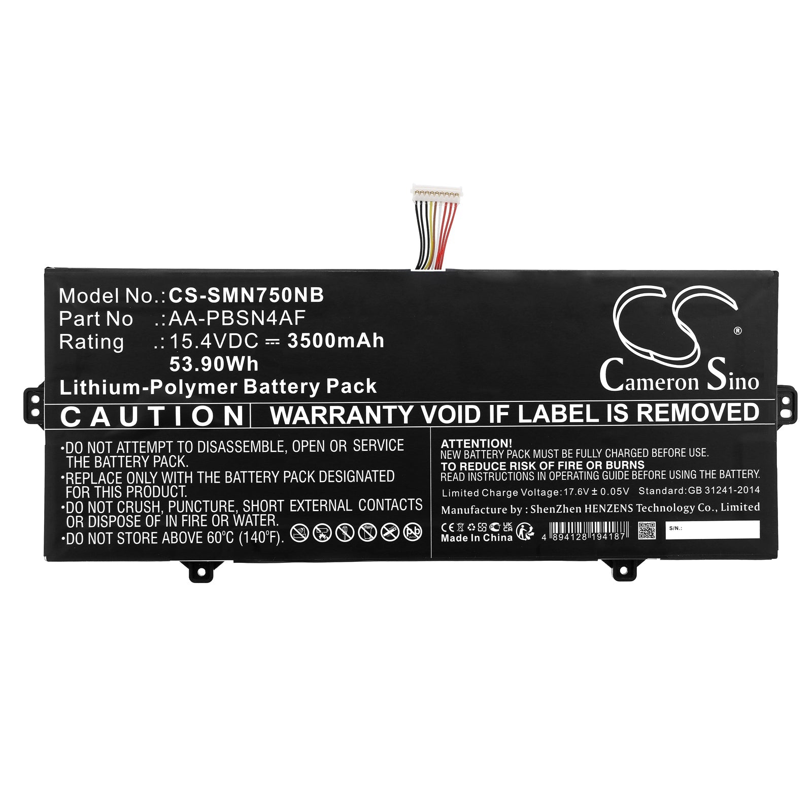 Li-Polymer, Notebook, Laptop Battery fits Samsung Galaxy Book Flex Alpha Np730qc, Galaxy Book Flex Alpha Np730qc, 15.4V, 3500mAh Notebook, Laptop Cameron Sino Technology Limited