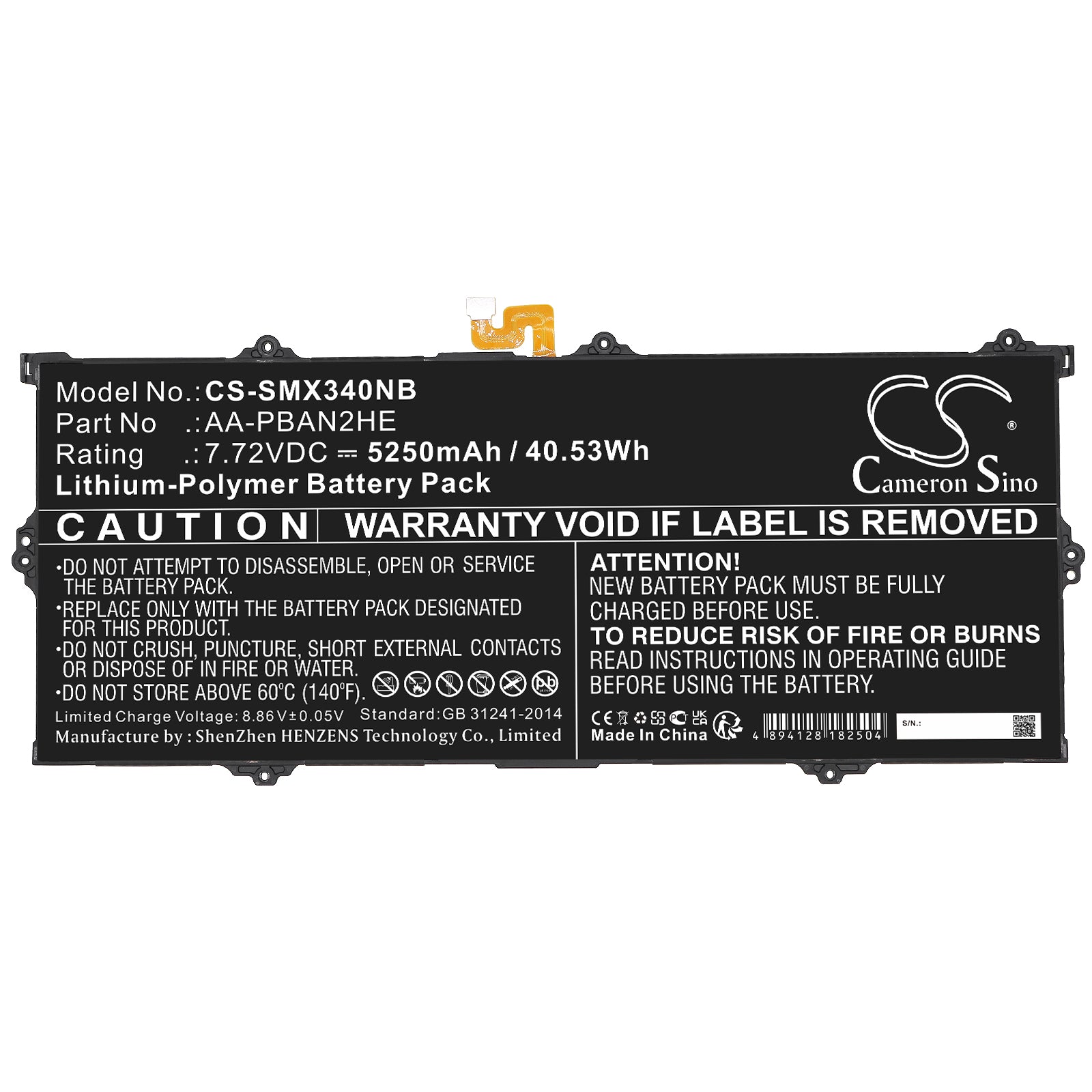 Li-Polymer, Notebook, Laptop Battery fits Samsung Galaxy Book Go, Xe340xda-ka1it, 7.72V, 5250mAh Notebook, Laptop Cameron Sino Technology Limited