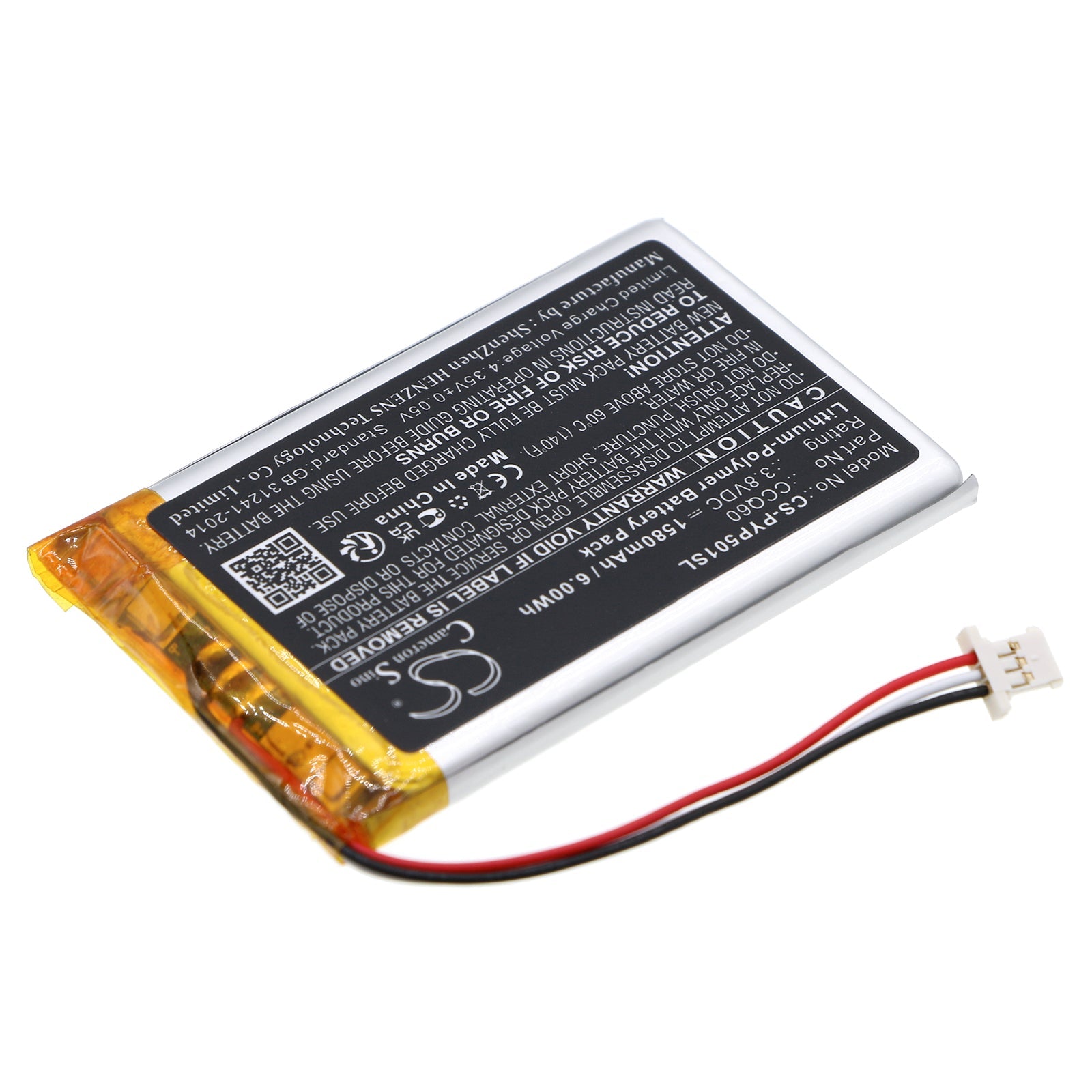 Li-Polymer, Payment Terminal Battery fits Poynt 5, M2w3140a, 3.8V, 1580mAh Payment Terminal Cameron Sino Technology Limited