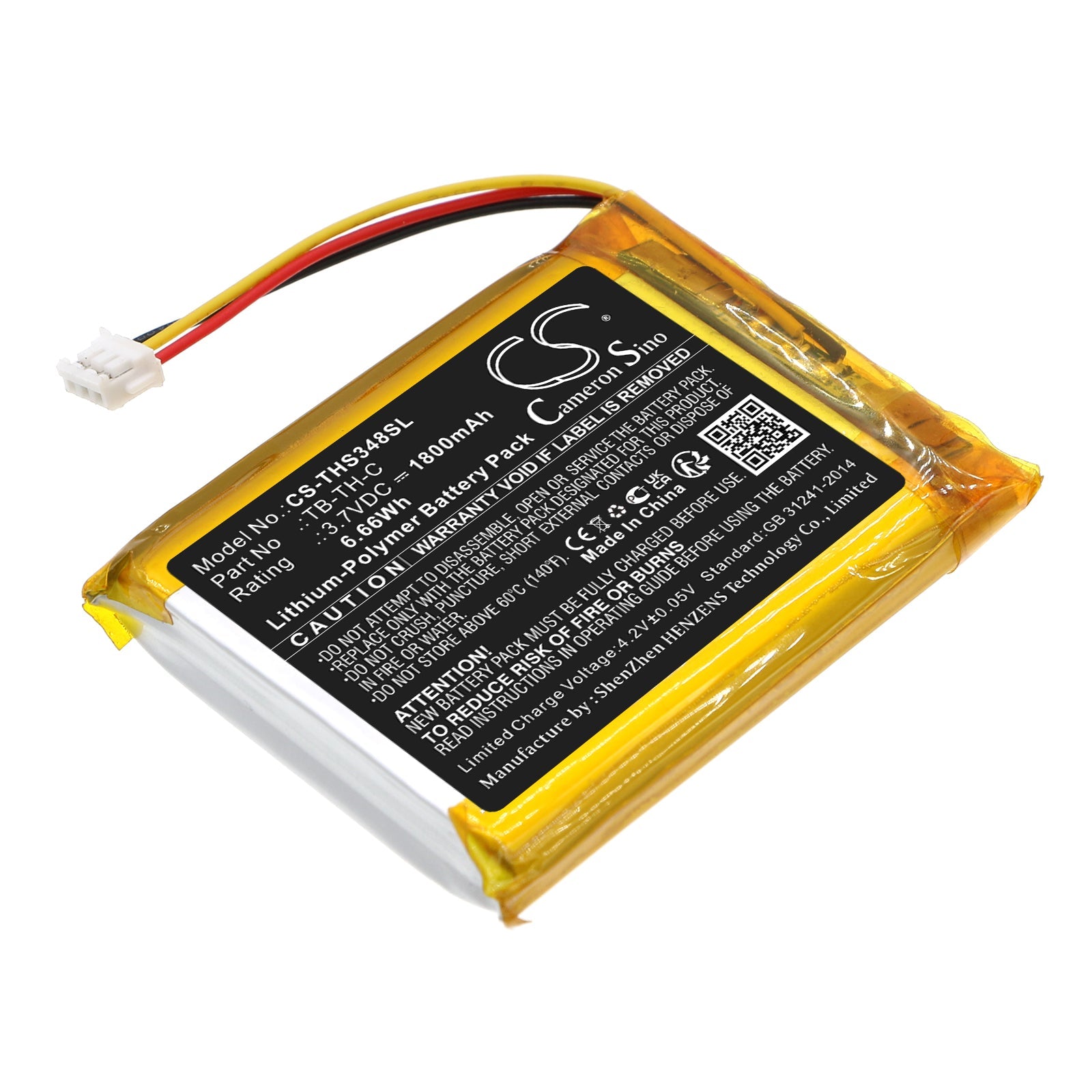 Li-Polymer, Personal Care Battery fits Therabody Smart Goggles, 3.7V, 1800mAh Personal Care Cameron Sino Technology Limited