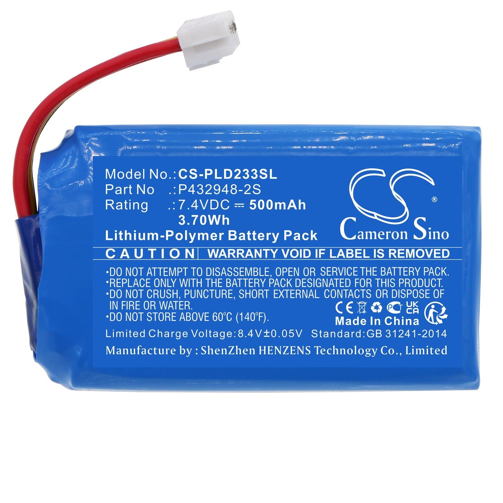 Li-Polymer, Photo Printer Battery fits Lg Pd233, Pd239, 7.4V, 500mAh Photo Printer Cameron Sino Technology Limited