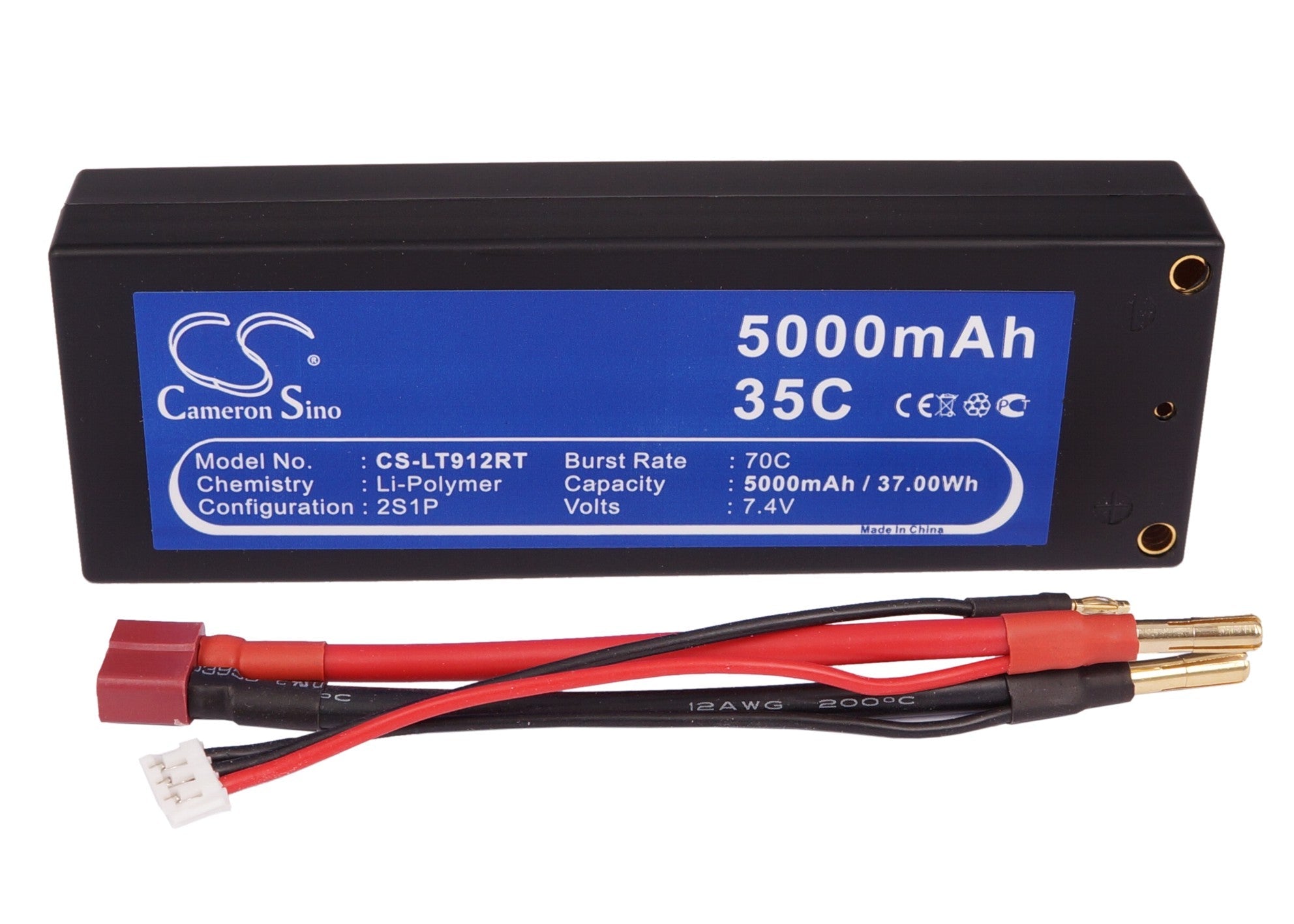 Li-Polymer, RC Battery fits Rc Cs-lt912rt, Rc Cs-lt912rt, 7.4V, 5000mAh RC Cameron Sino Technology Limited