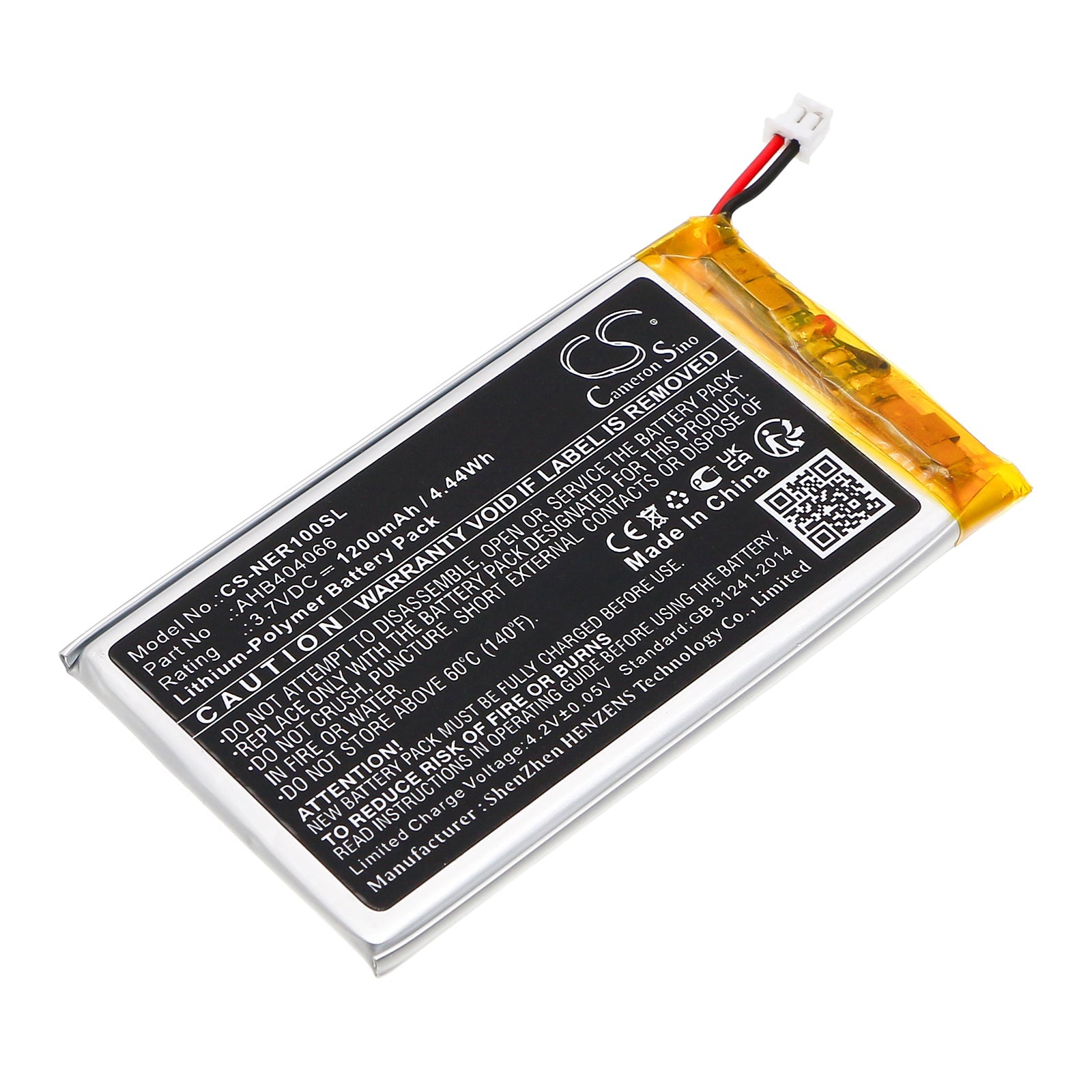 Li-Polymer, Remote Control Battery fits Neeo Control 4, Ne-rmt, 3.7V, 1200mAh Remote Control Cameron Sino Technology Limited