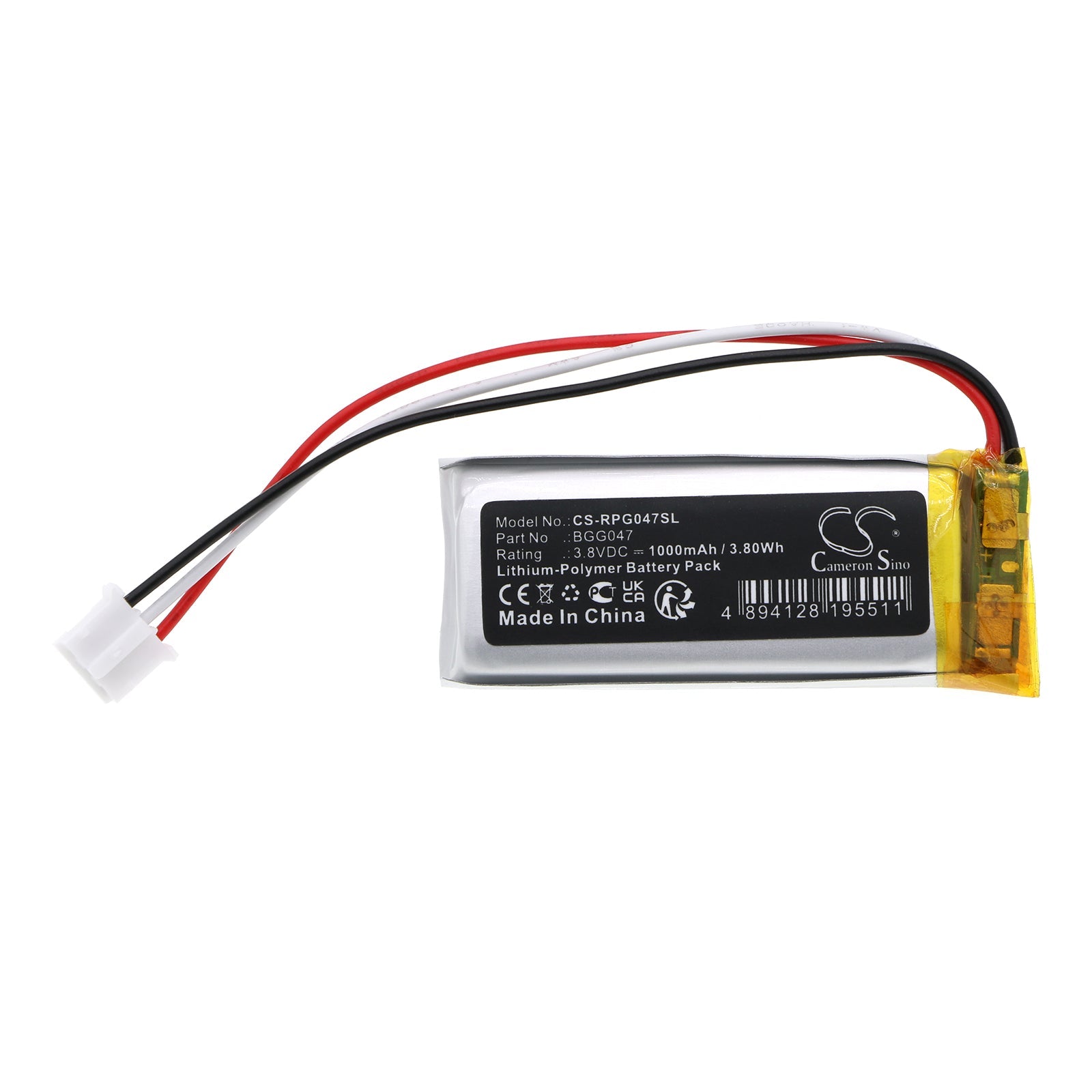 Li-Polymer, Remote Control Battery fits Roku Voice Remote Pro, 3.8V, 1000mAh Remote Control Cameron Sino Technology Limited