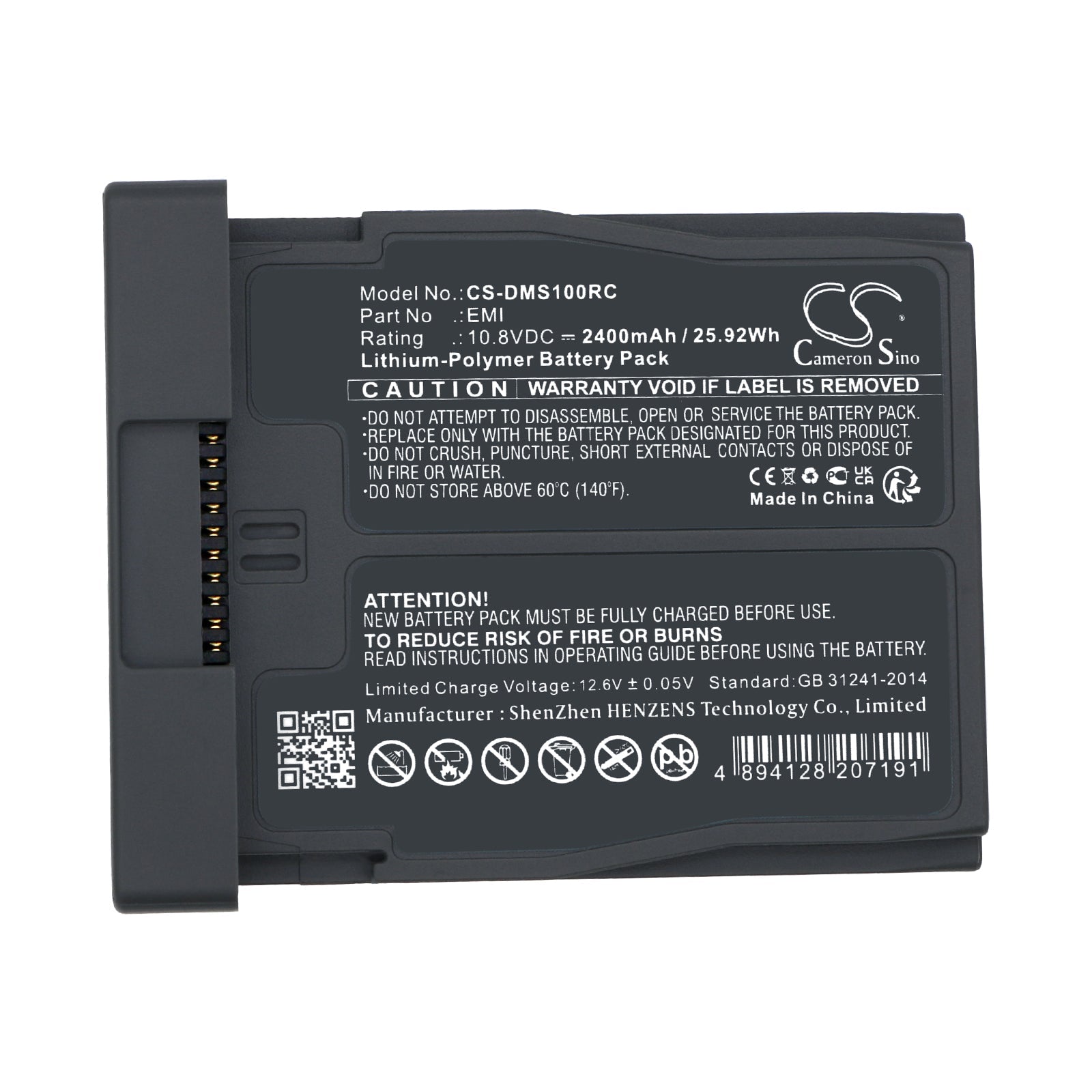 Li-Polymer, Robot Battery fits Dji Robomaster S1, 10.8V, 2400mAh Robot Cameron Sino Technology Limited