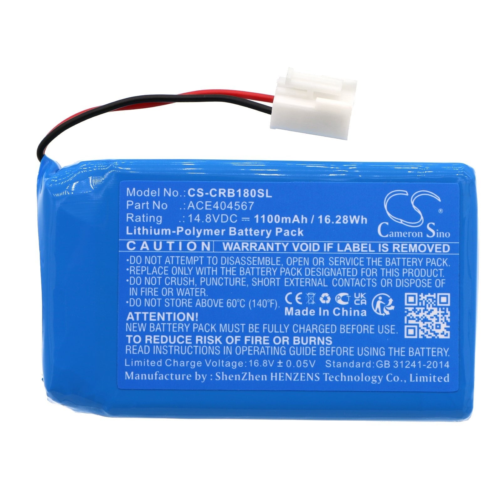 Li-Polymer, Smart Home Battery fits Cobra 36m, 72m, 14.8V, 1100mAh Smart Home Cameron Sino Technology Limited