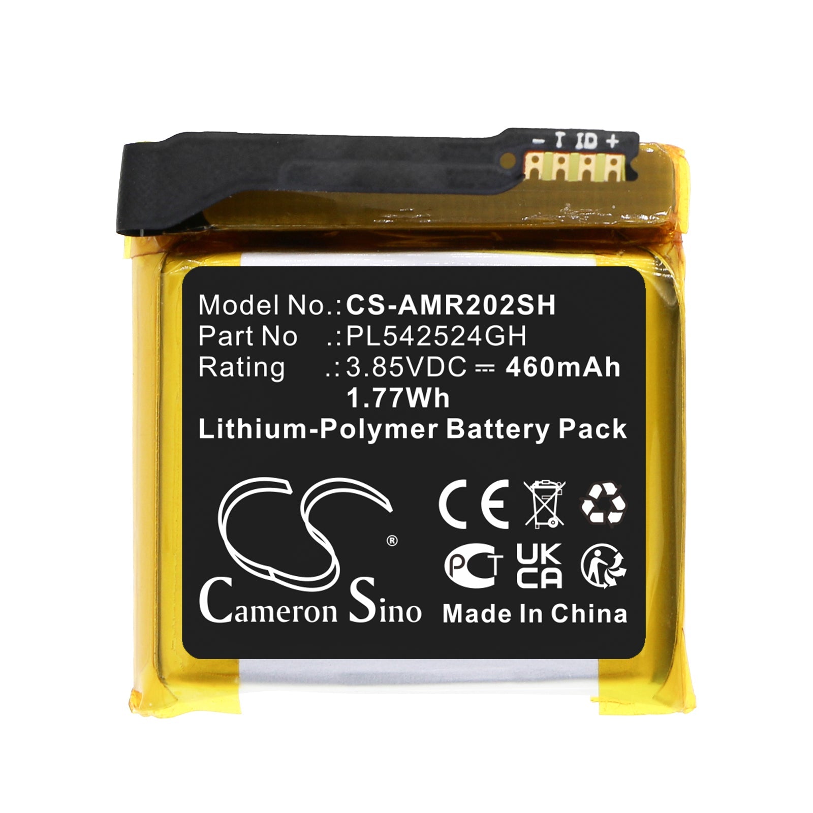 Li-Polymer, Smartwatch Battery fits Amazfit A2023, Gtr 2e, 3.85V, 460mAh Smartwatch Cameron Sino Technology Limited