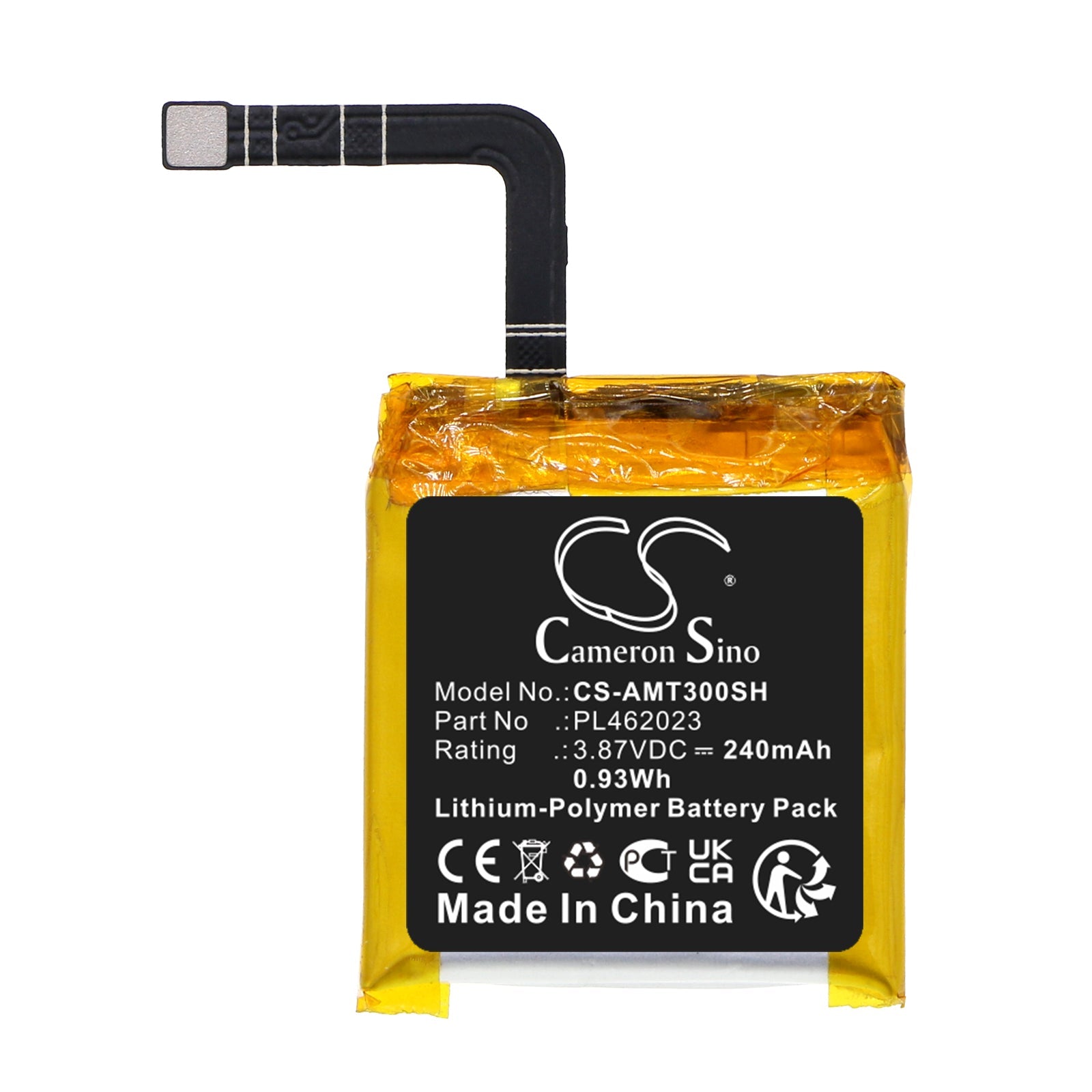 Li-Polymer, Smartwatch Battery fits Amazfit A2035, Gts 3, 3.87V, 240mAh Smartwatch Cameron Sino Technology Limited