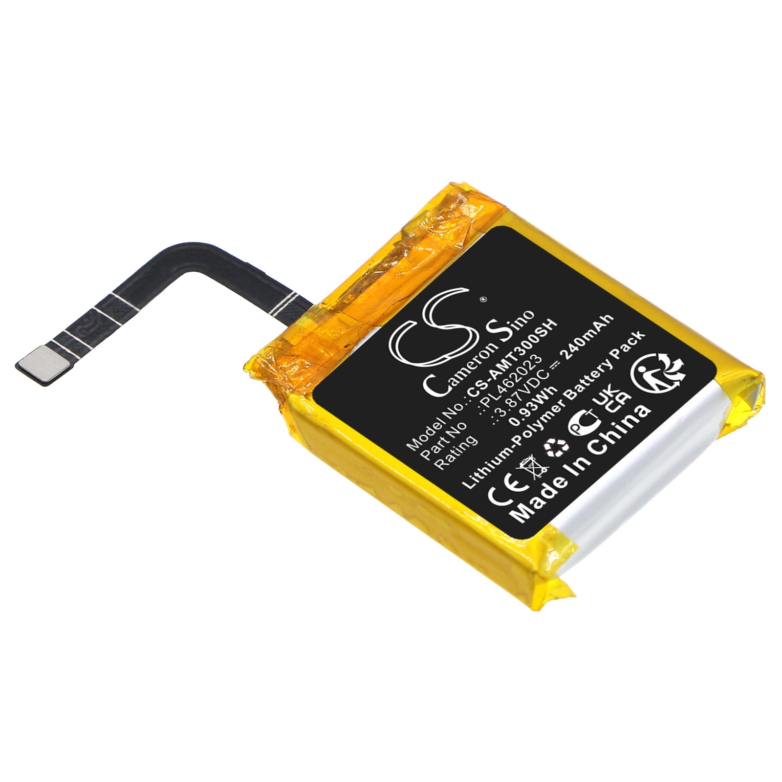 Li-Polymer, Smartwatch Battery fits Amazfit A2035, Gts 3, 3.87V, 240mAh Smartwatch Cameron Sino Technology Limited