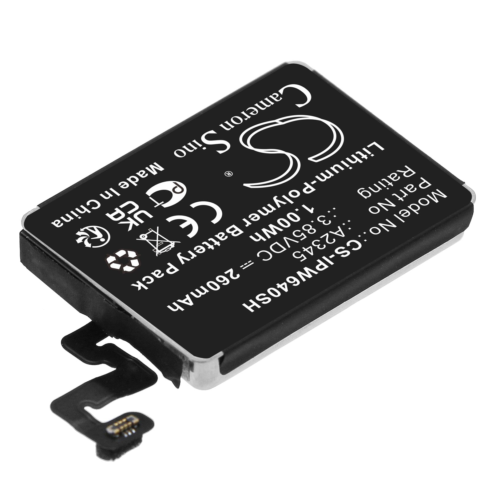 Li-Polymer, Smartwatch Battery fits Apple Watch Series S6 40mm, 3.85V, 260mAh Smartwatch Cameron Sino Technology Limited