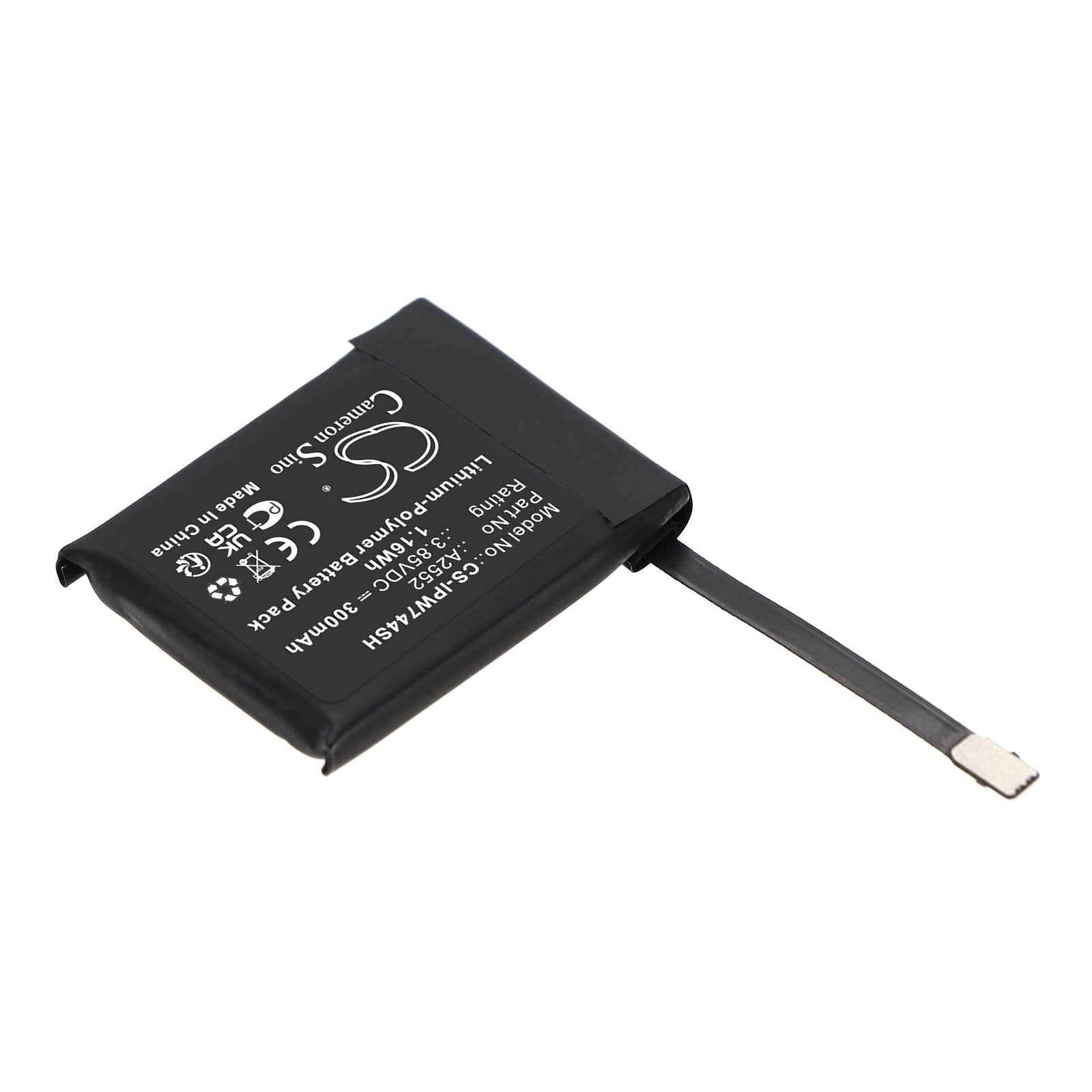 Li-Polymer, Smartwatch Battery fits Apple Watch Series S7 45mm, 3.85V, 300mAh Smartwatch Cameron Sino Technology Limited