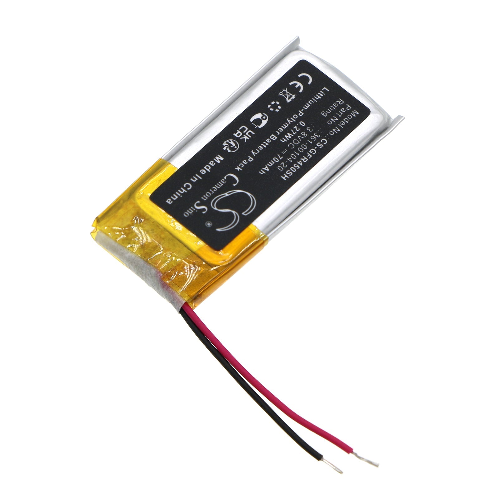 Li-Polymer, Smartwatch Battery fits Garmin Forerunner 45, Swim 2, 3.8V, 70mAh Smartwatch Cameron Sino Technology Limited