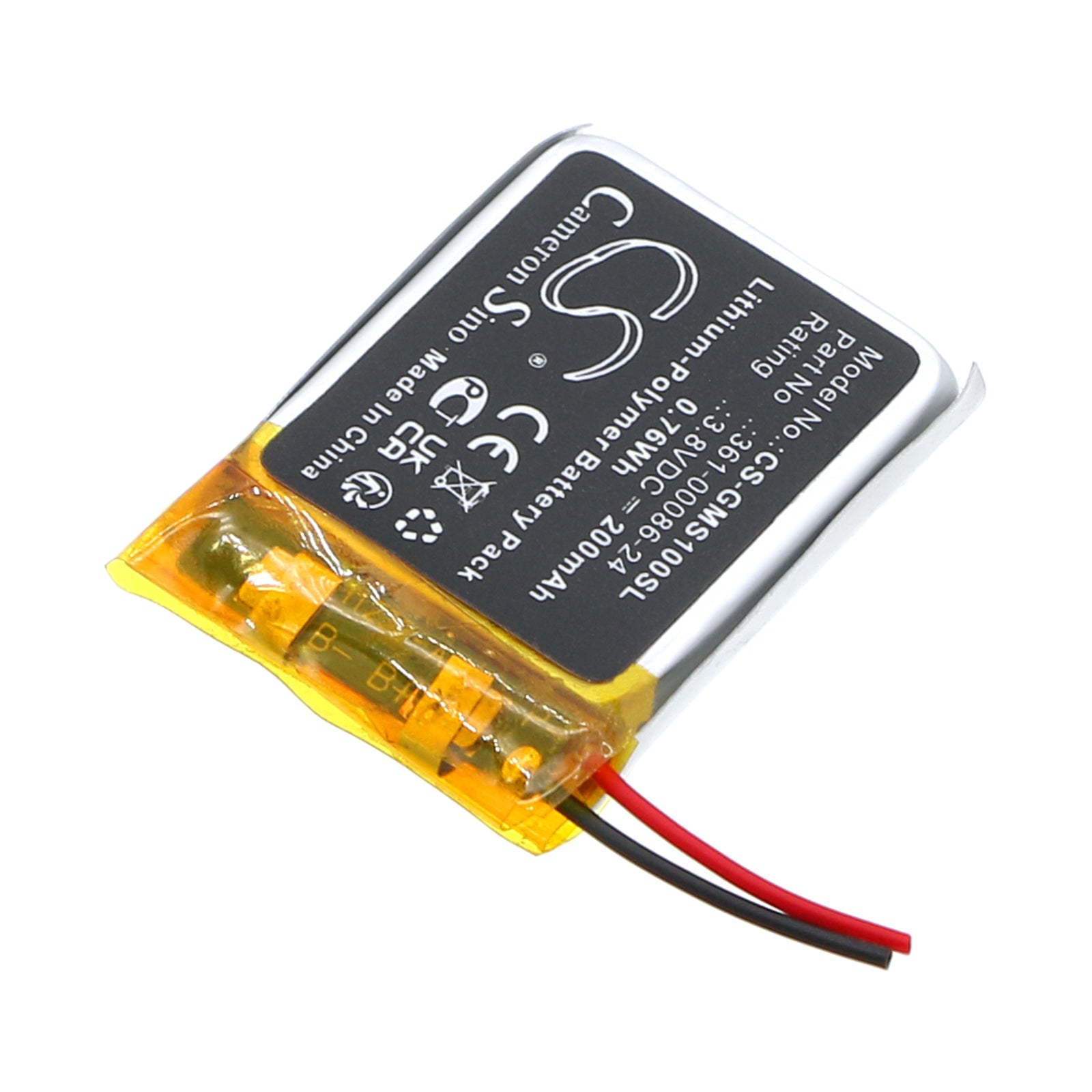 Li-Polymer, Smartwatch Battery fits Garmin Instinct Solar Gps, 3.8V, 200mAh Smartwatch Cameron Sino Technology Limited