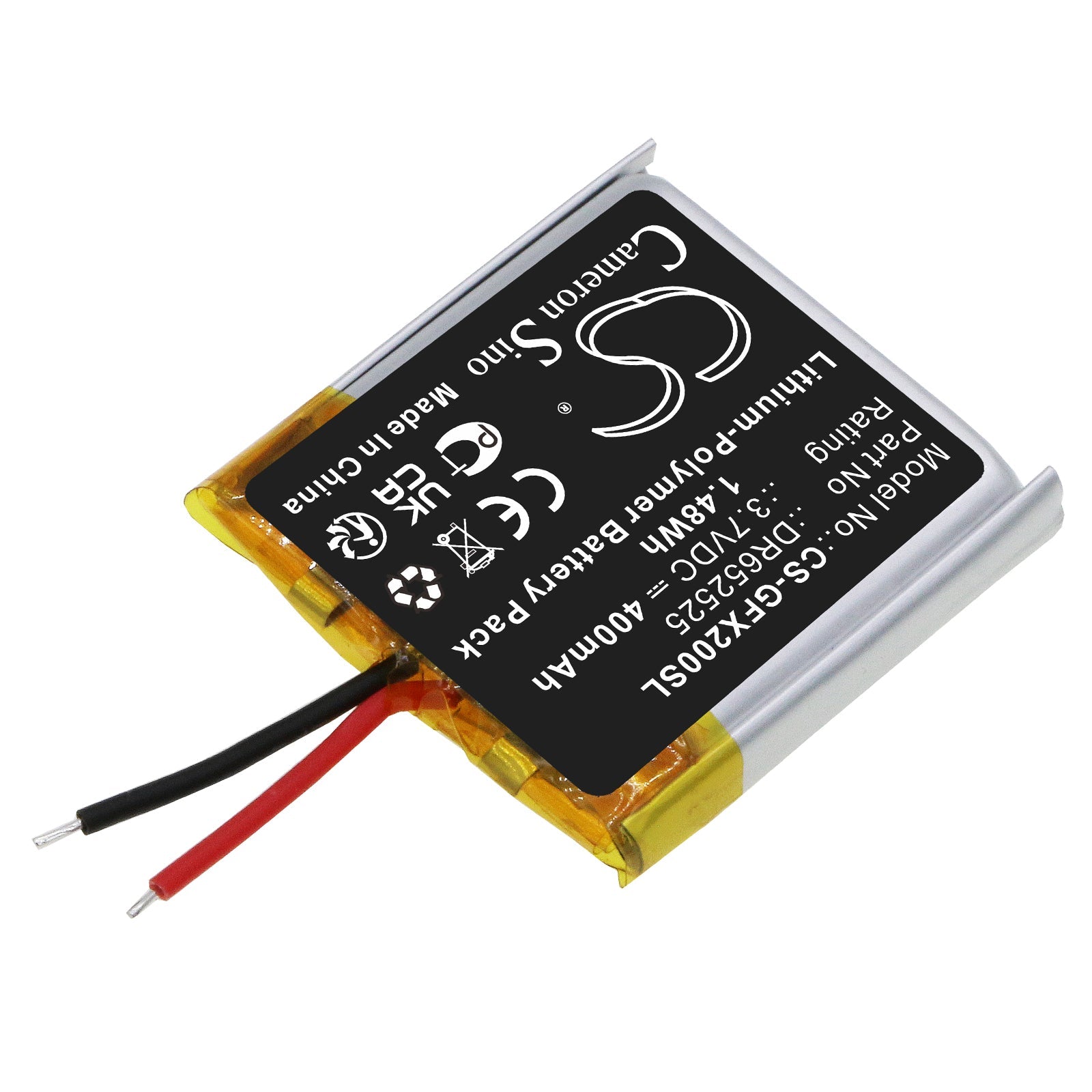 Li-Polymer, Smartwatch Battery fits Golfbuddy 2alg4 Voicex, Voice X, 3.7V, 400mAh Smartwatch Cameron Sino Technology Limited