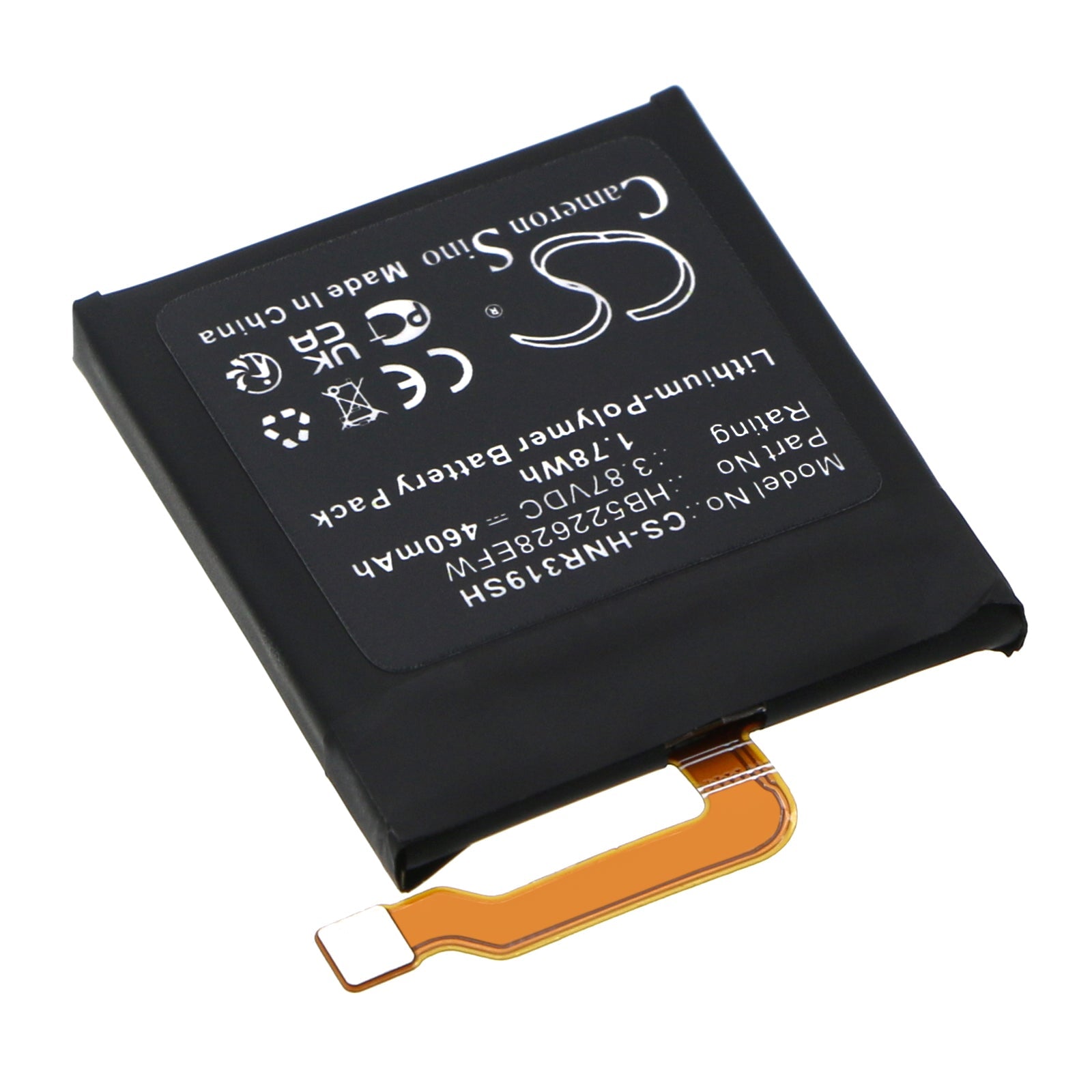Li-Polymer, Smartwatch Battery fits Honor Gs Pro, Gs3, 3.87V, 460mAh Smartwatch Cameron Sino Technology Limited