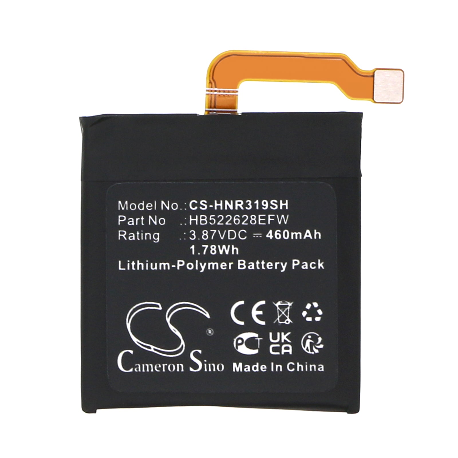 Li-Polymer, Smartwatch Battery fits Honor Gs Pro, Gs3, 3.87V, 460mAh Smartwatch Cameron Sino Technology Limited