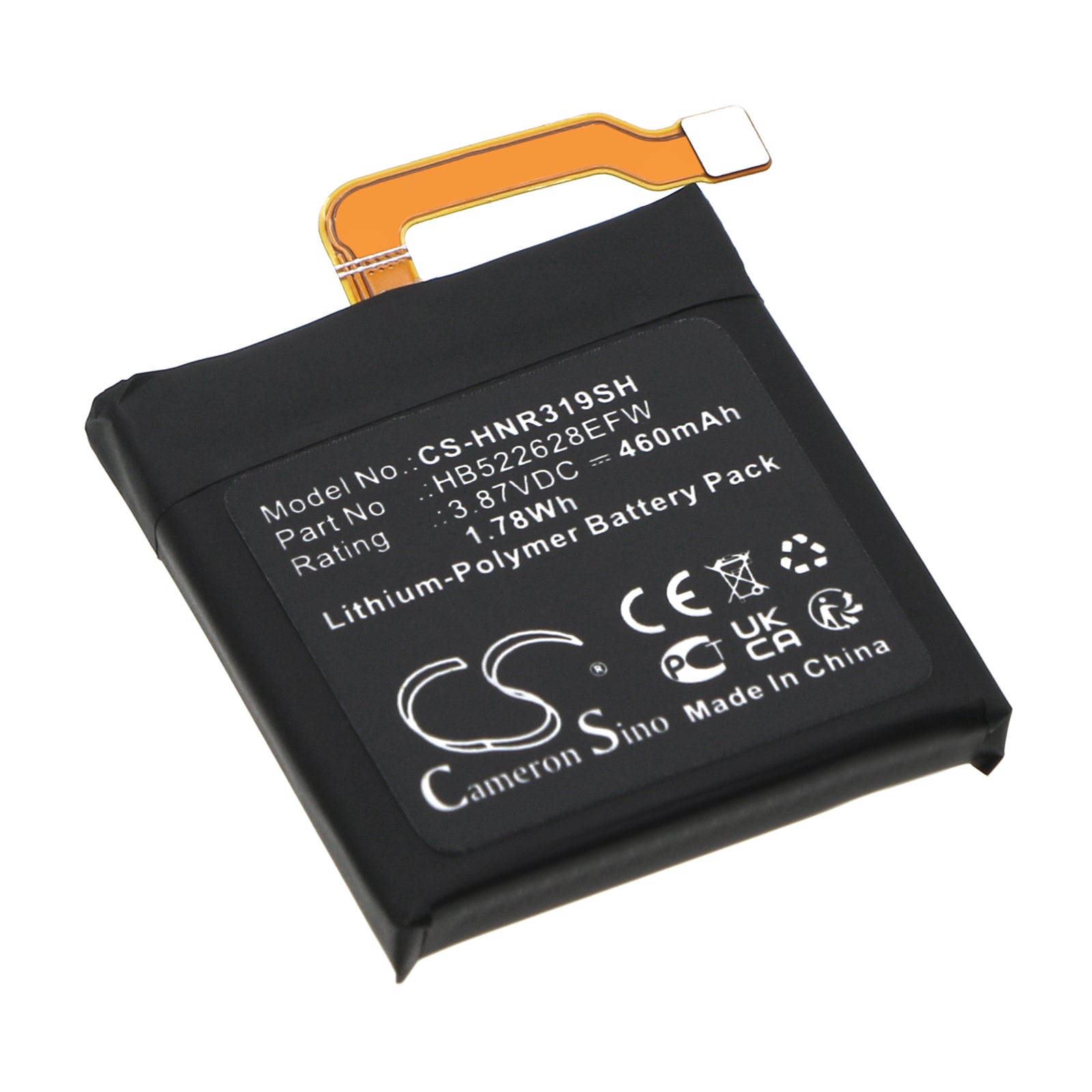 Li-Polymer, Smartwatch Battery fits Honor Gs Pro, Gs3, 3.87V, 460mAh Smartwatch Cameron Sino Technology Limited
