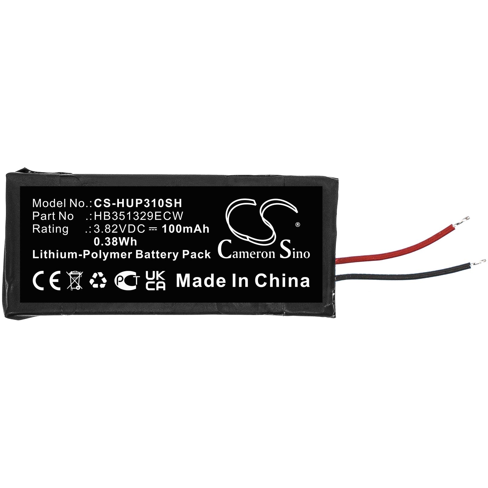 Li-Polymer, Smartwatch Battery fits Huawei Band 3 Pro, 3.82V, 100mAh Smartwatch Cameron Sino Technology Limited