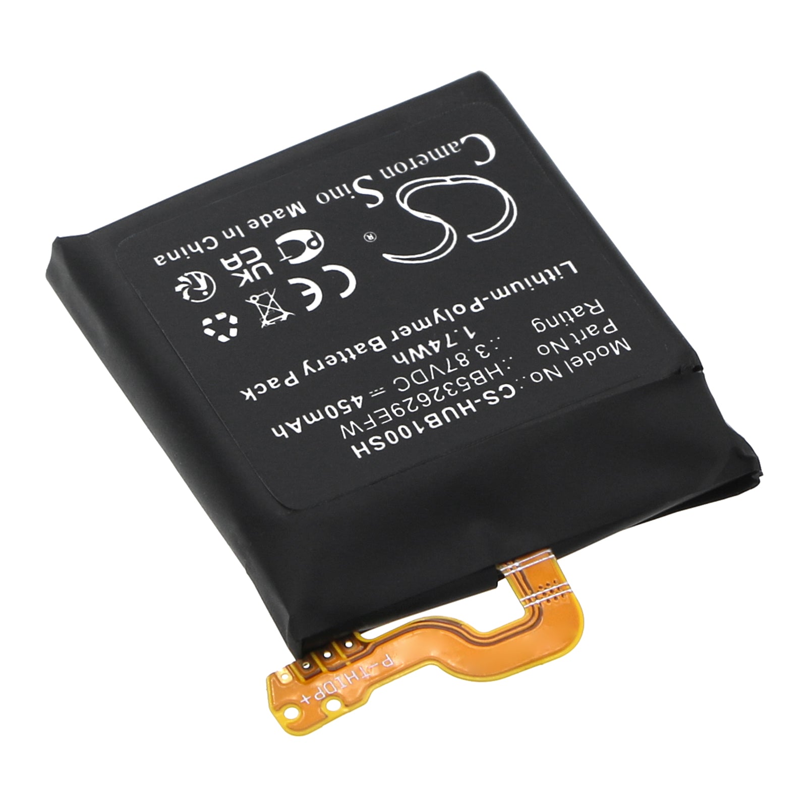 Li-Polymer, Smartwatch Battery fits Huawei Myl-b10, Run-b19, 3.87V, 450mAh Smartwatch Cameron Sino Technology Limited