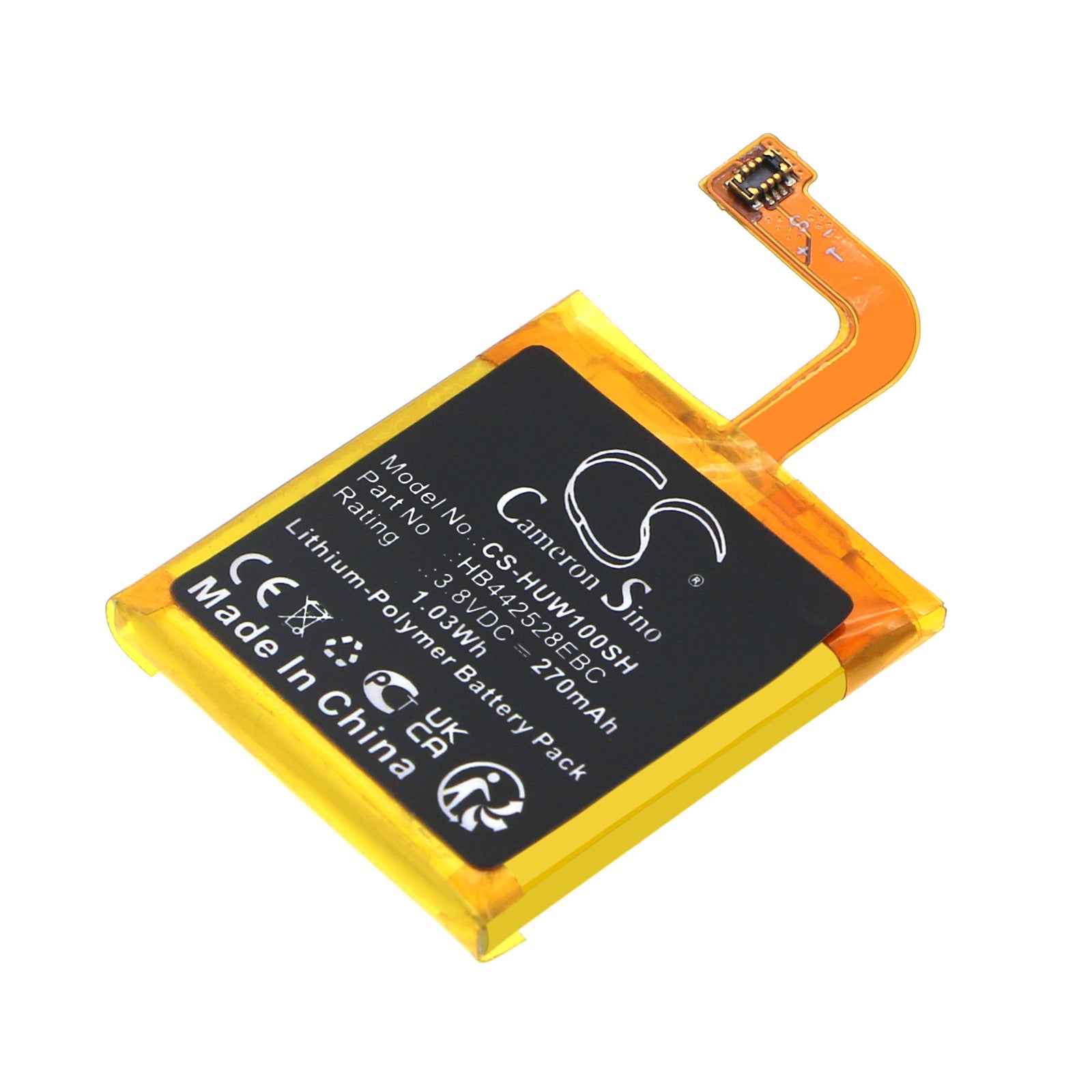 Li-Polymer, Smartwatch Battery fits Huawei Watch 1, 3.8V, 270mAh Smartwatch Cameron Sino Technology Limited