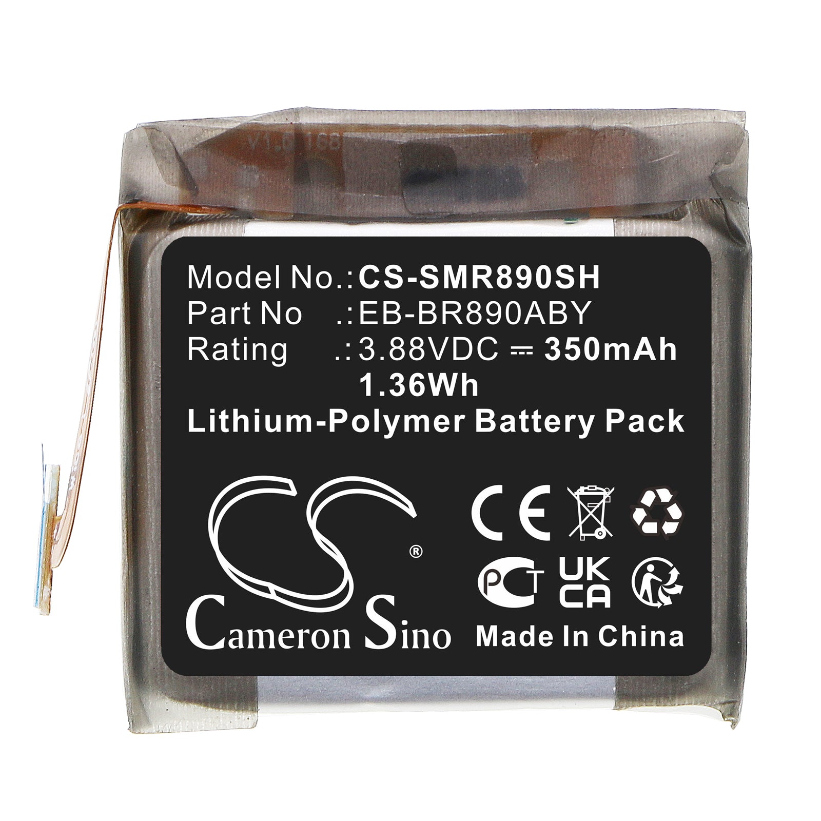 Li-Polymer, Smartwatch Battery fits Samsung Galaxy Watch4 Classic 46mm, Sm-r870, 3.88V, 350mAh Smartwatch Cameron Sino Technology Limited