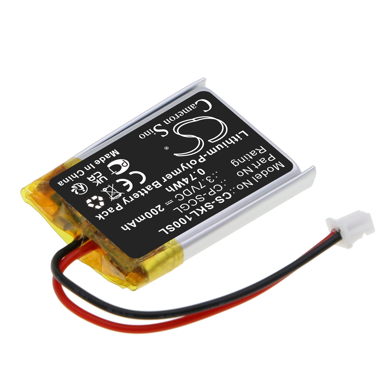 Li-Polymer, Smartwatch Battery fits Skycaddie Golf Linx, 3.7V, 200mAh Smartwatch Cameron Sino Technology Limited