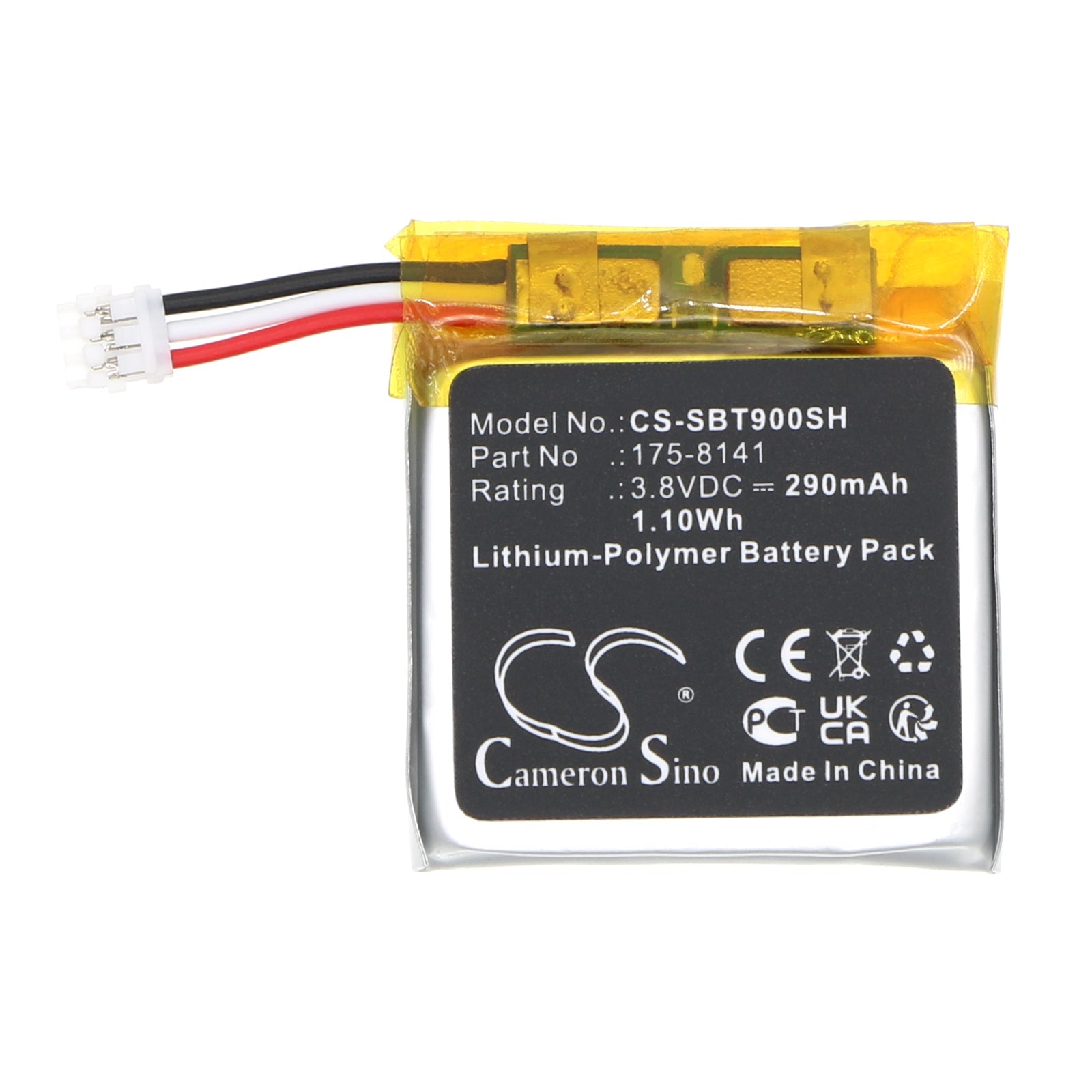Li-Polymer, Smartwatch Battery fits Suunto 9, 3.8V, 290mAh Smartwatch Cameron Sino Technology Limited