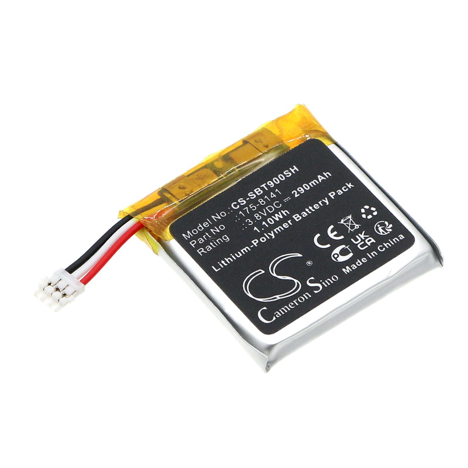 Li-Polymer, Smartwatch Battery fits Suunto 9, 3.8V, 290mAh Smartwatch Cameron Sino Technology Limited