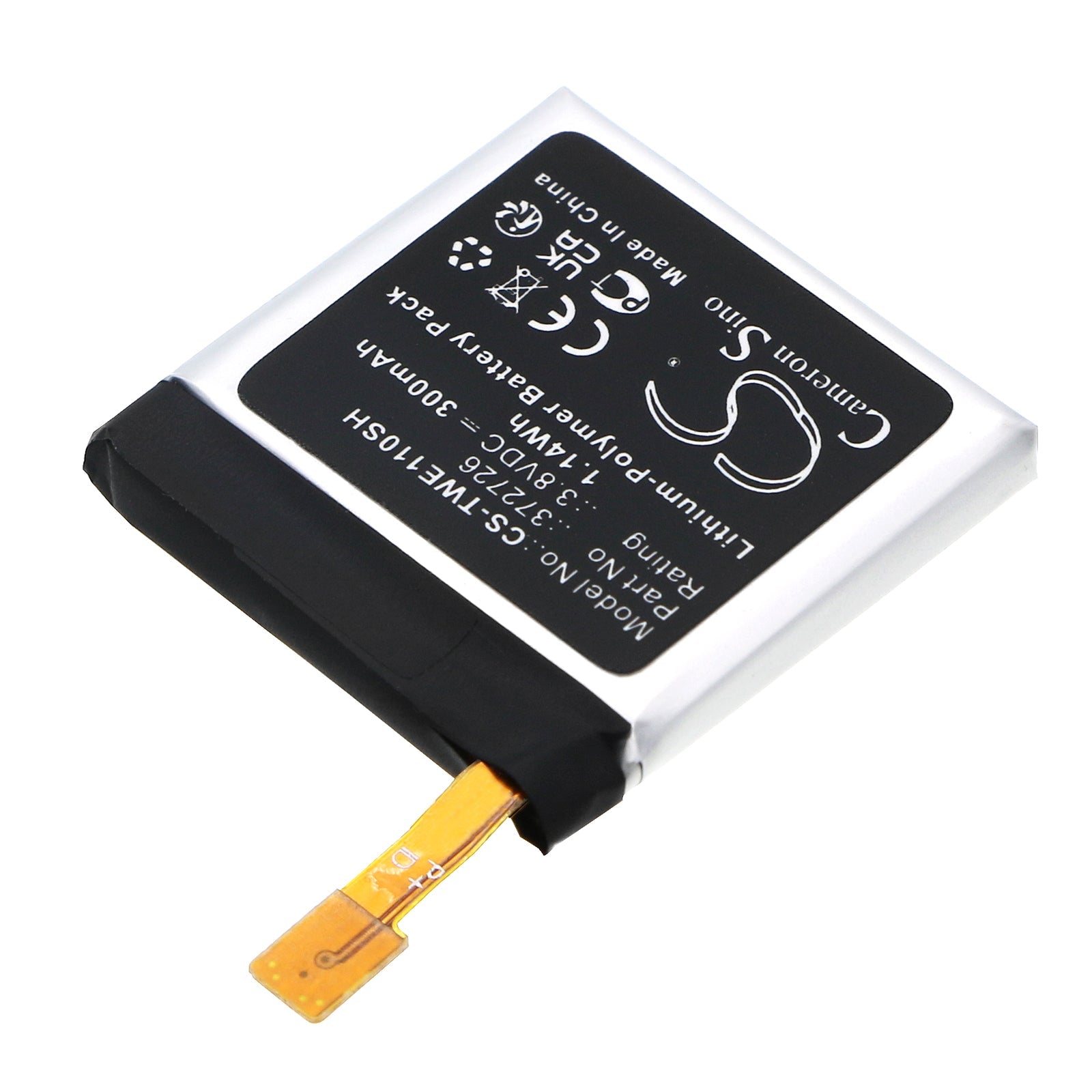 Li-Polymer, Smartwatch Battery fits Ticwatch 1 46mm, We11098, 3.8V, 300mAh Smartwatch Cameron Sino Technology Limited