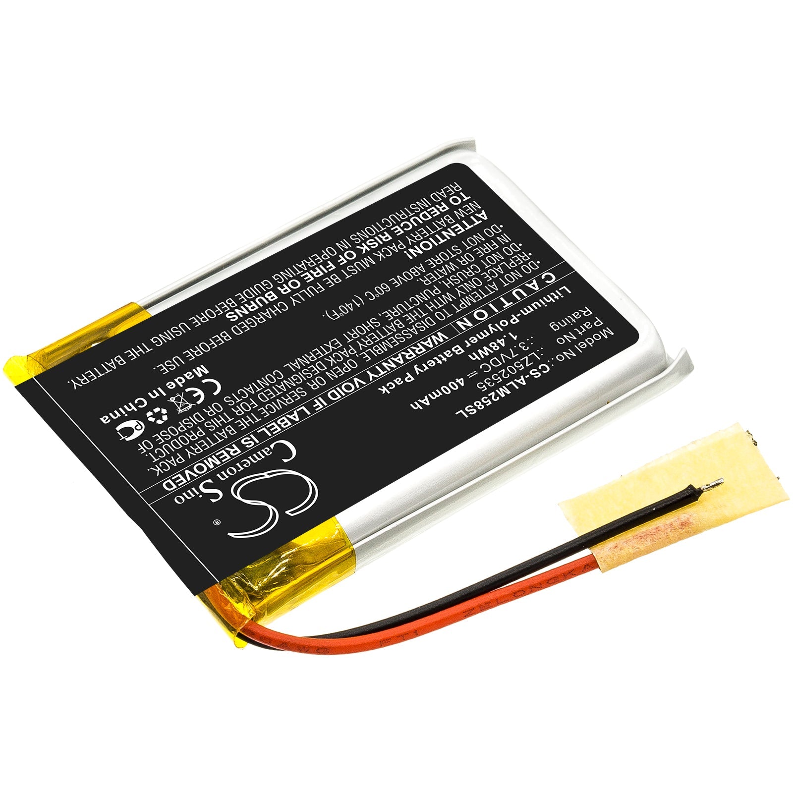 Li-Polymer Speaker Battery fits Altec Lansing, Imw257, Imw257-mt 3.7V, 400mAh Speaker Cameron Sino Technology Limited