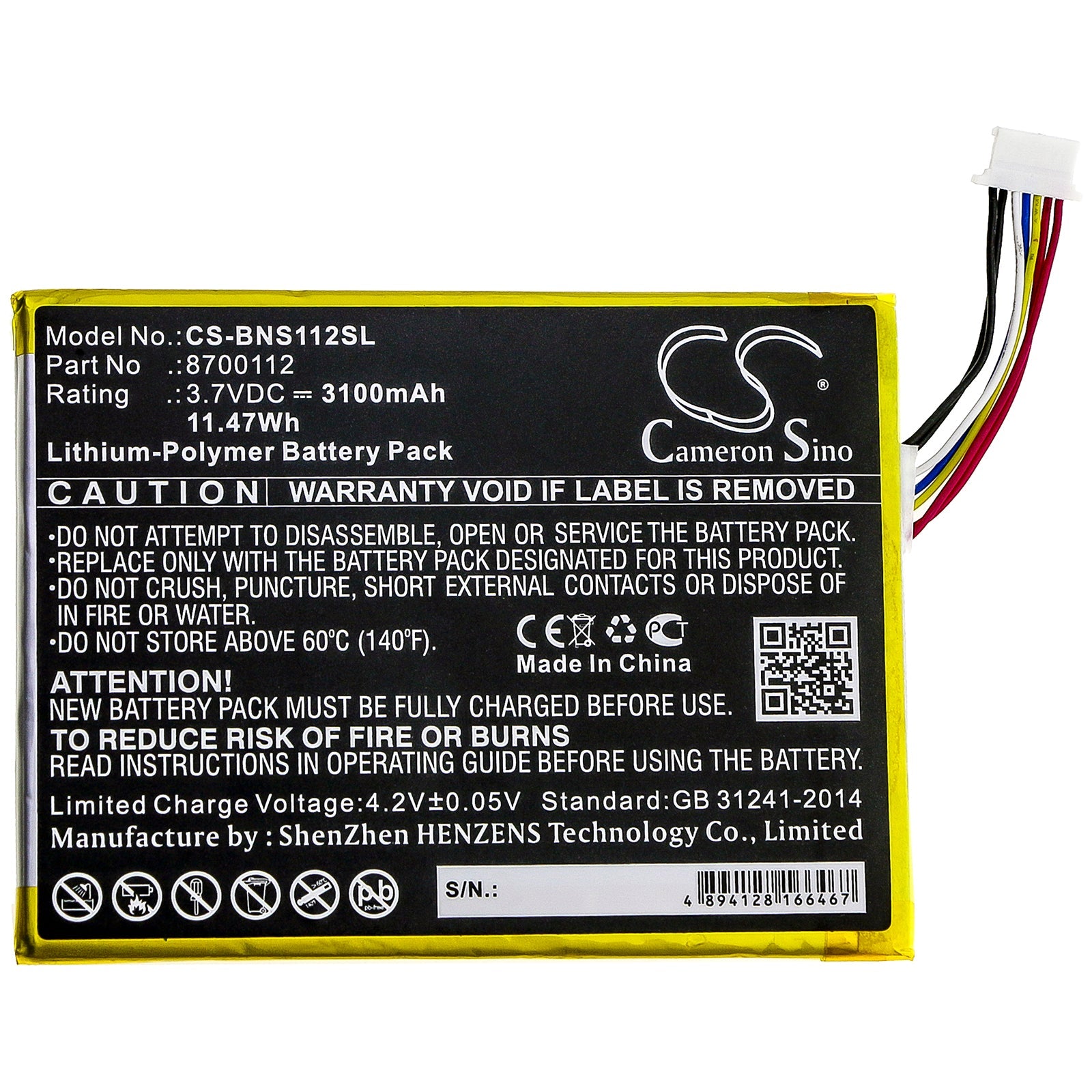 Li-Polymer Speaker Battery fits Bang & Olufsen, Beosound Moment 3.7V, 3100mAh Speaker Cameron Sino Technology Limited