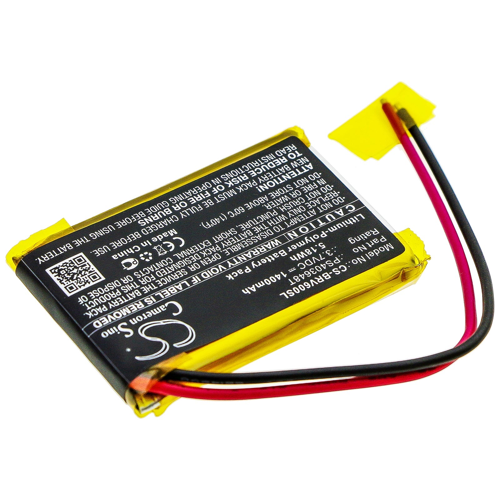Li-Polymer Speaker Battery fits Braven, Braven 600 3.7V, 1400mAh Speaker Cameron Sino Technology Limited
