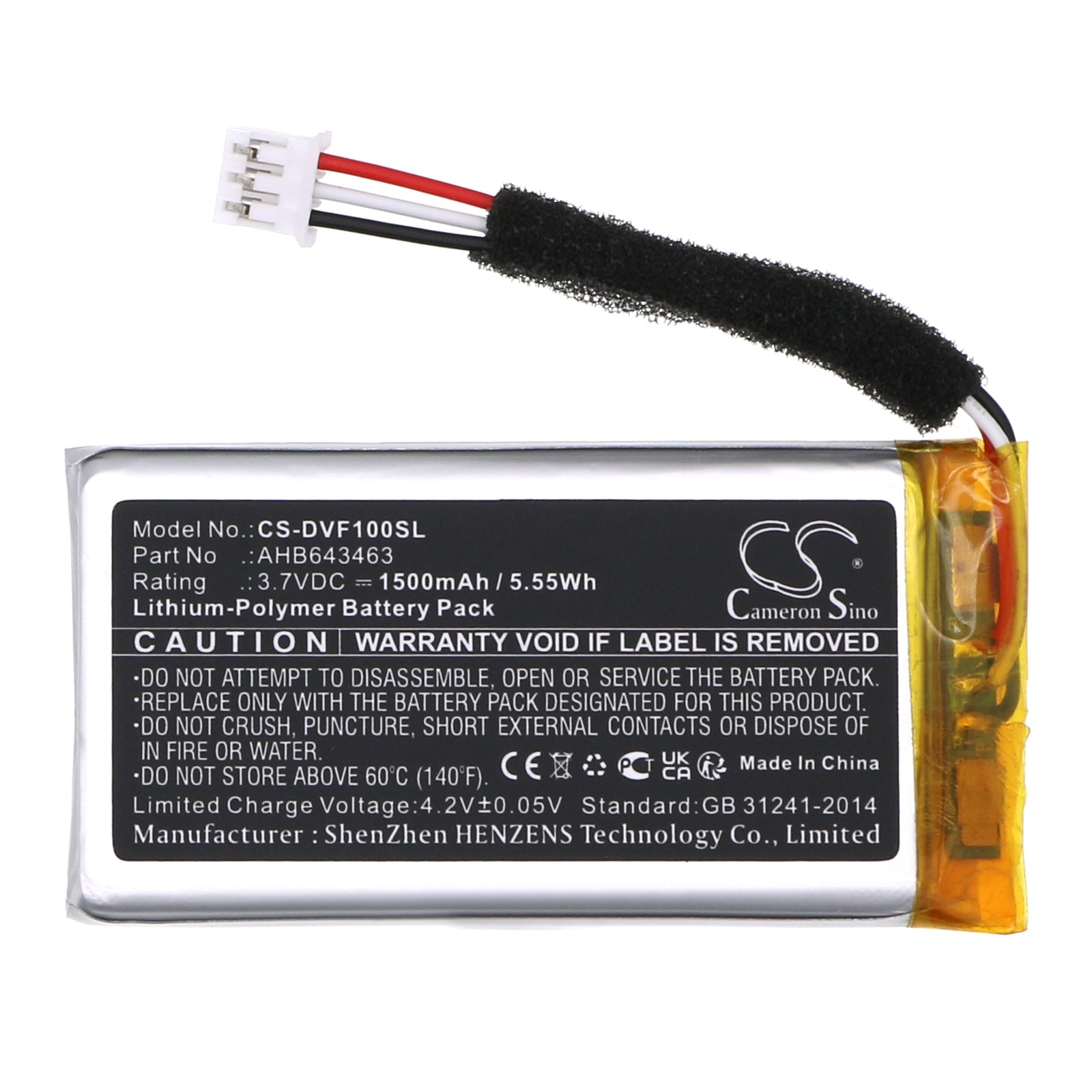 Li-Polymer, Speaker Battery fits Divoom Fairy-ok, 3.7V, 1500mAh Speaker Cameron Sino Technology Limited