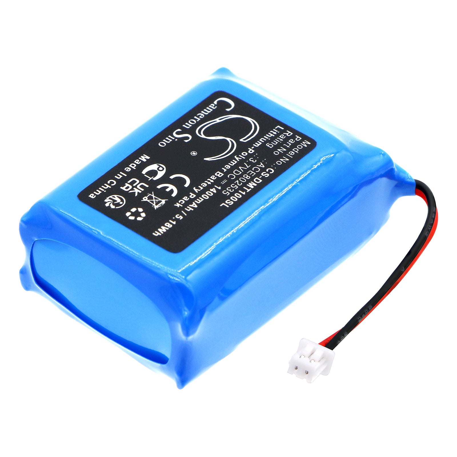 Li-Polymer, Speaker Battery fits Divoom Macchiato, 3.7V, 1400mAh Speaker Cameron Sino Technology Limited
