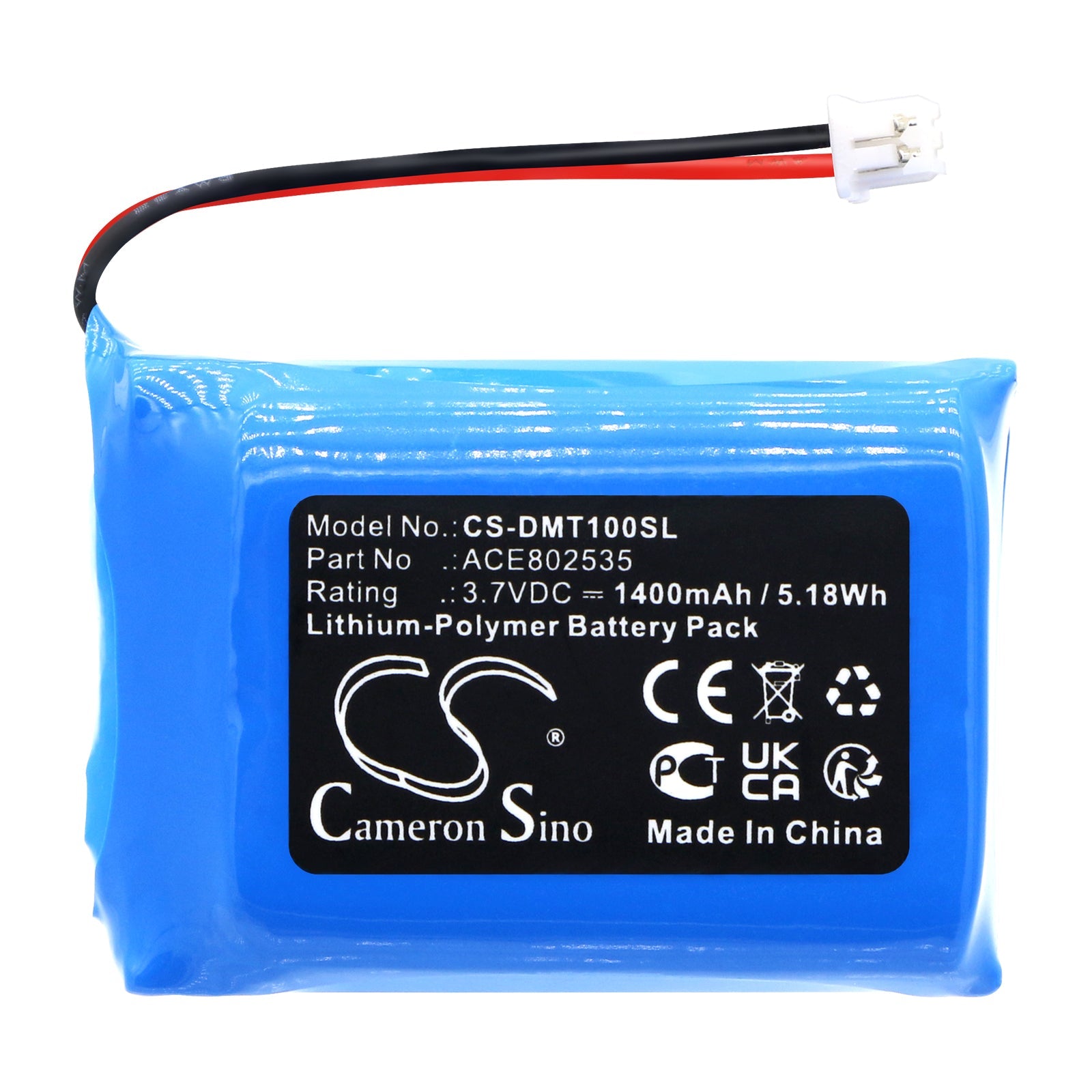 Li-Polymer, Speaker Battery fits Divoom Macchiato, 3.7V, 1400mAh Speaker Cameron Sino Technology Limited