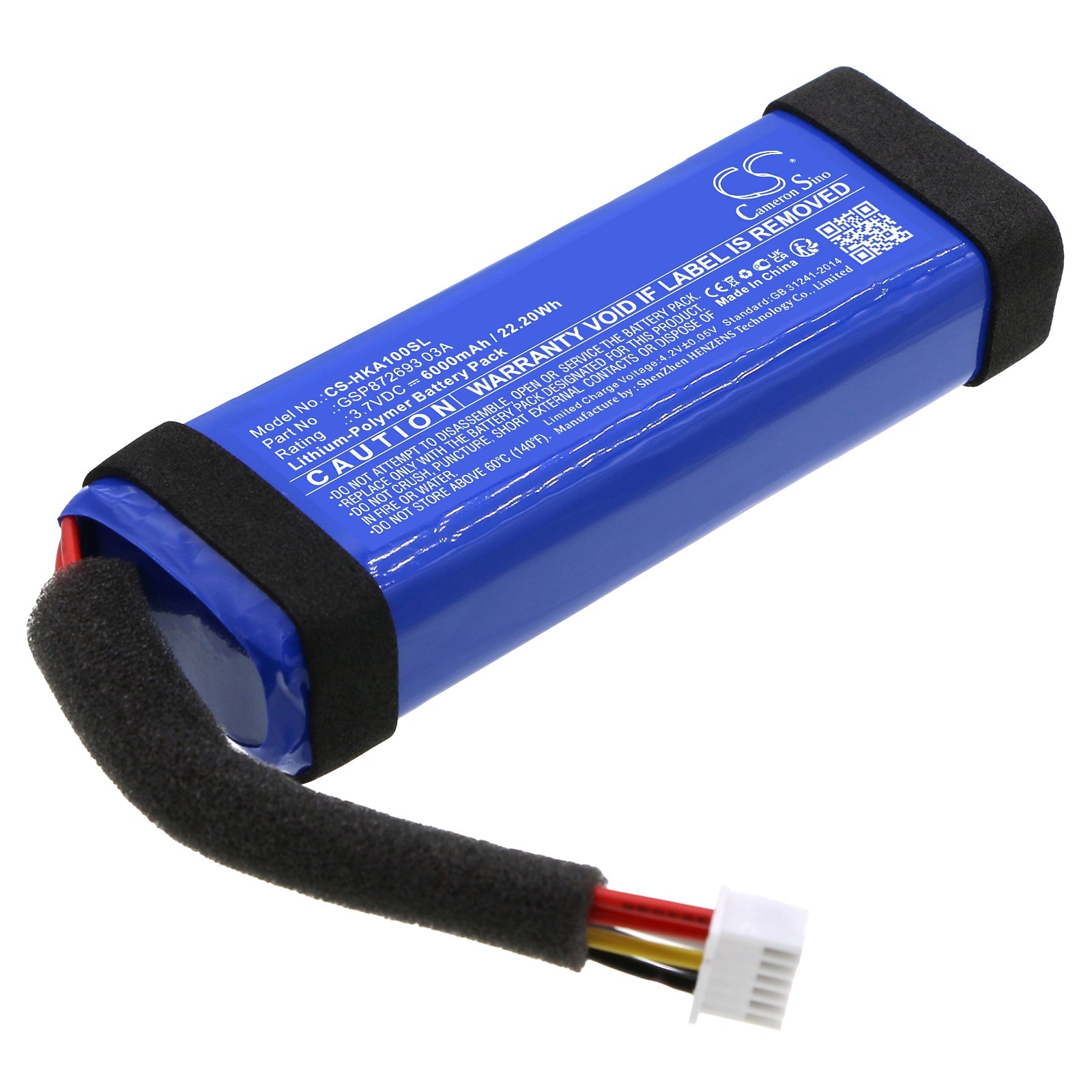 Li-Polymer, Speaker Battery fits Harman/kardon Allure Portable, 3.7V, 6000mAh Speaker Cameron Sino Technology Limited