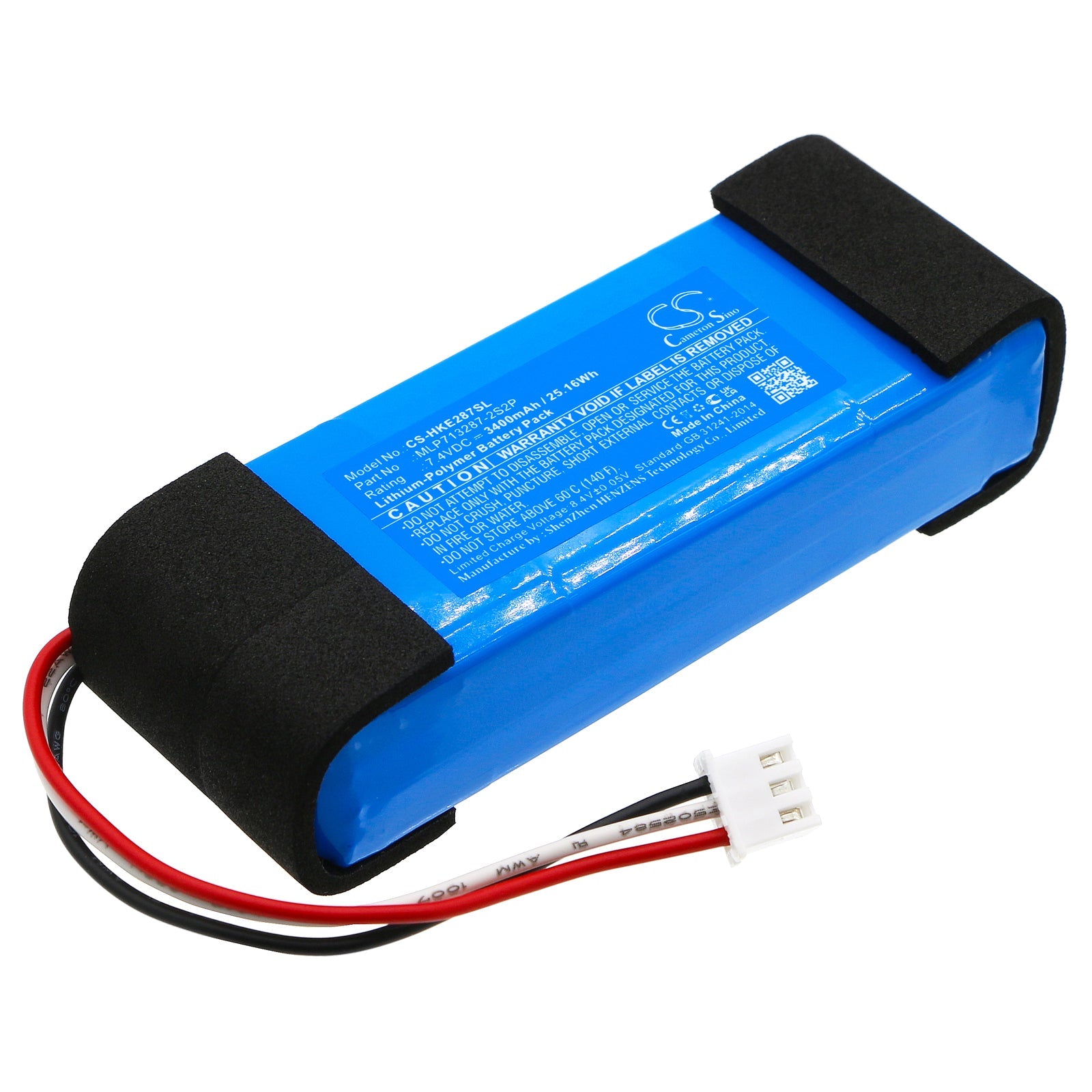 Li-Polymer, Speaker Battery fits Harman/kardon Esquire, 7.4V, 3400mAh Speaker Cameron Sino Technology Limited