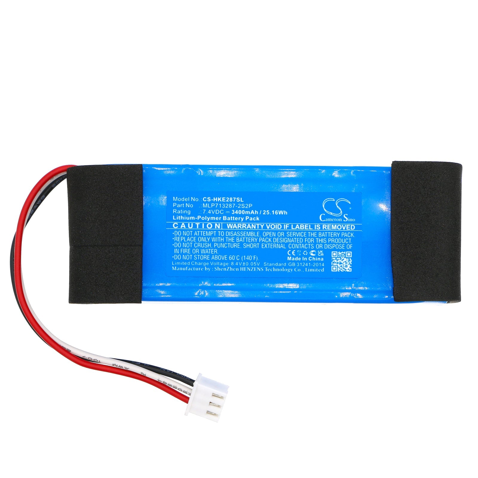 Li-Polymer, Speaker Battery fits Harman/kardon Esquire, 7.4V, 3400mAh Speaker Cameron Sino Technology Limited