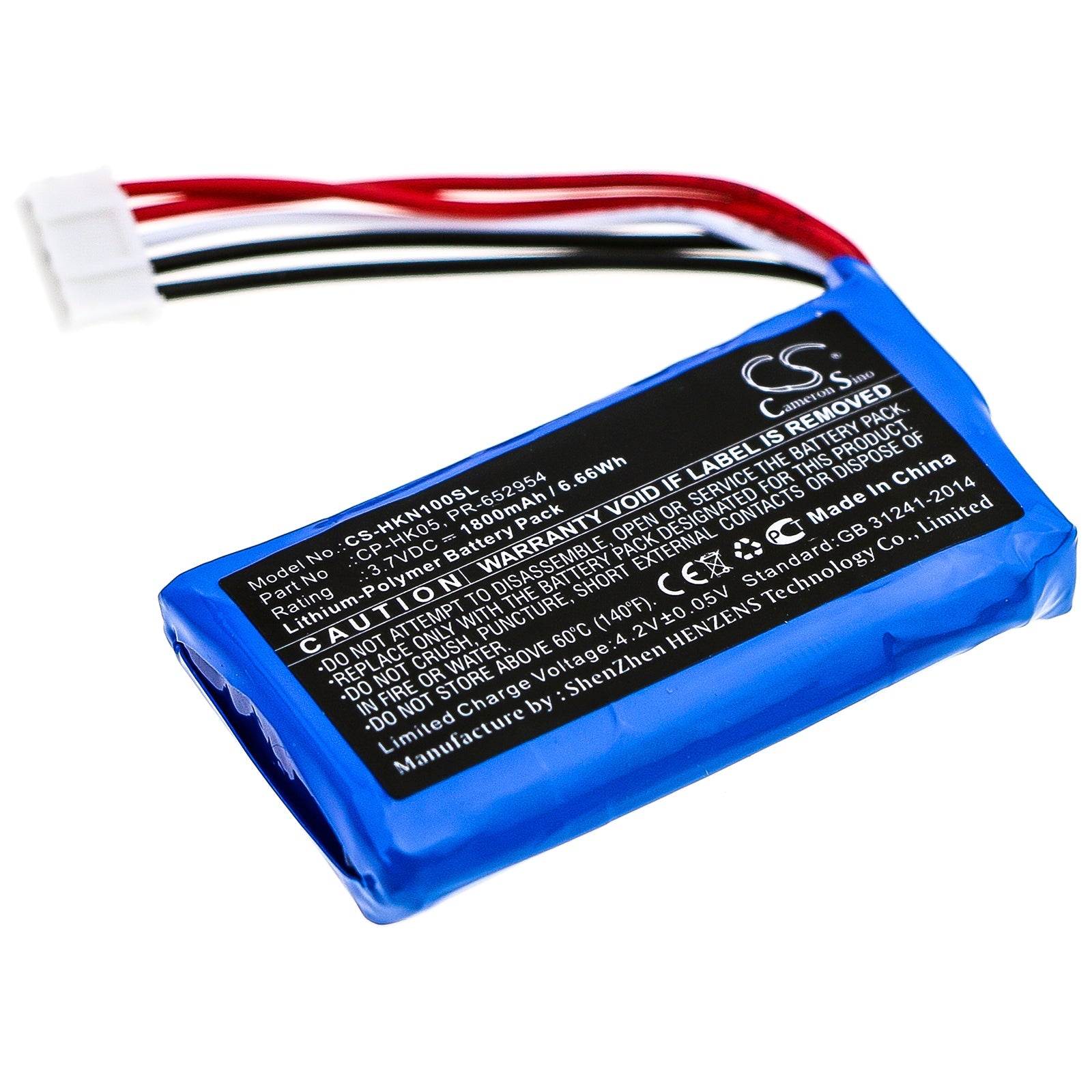 Li-Polymer Speaker Battery fits Harman/kardon, One 3.7V, 1800mAh Speaker Cameron Sino Technology Limited