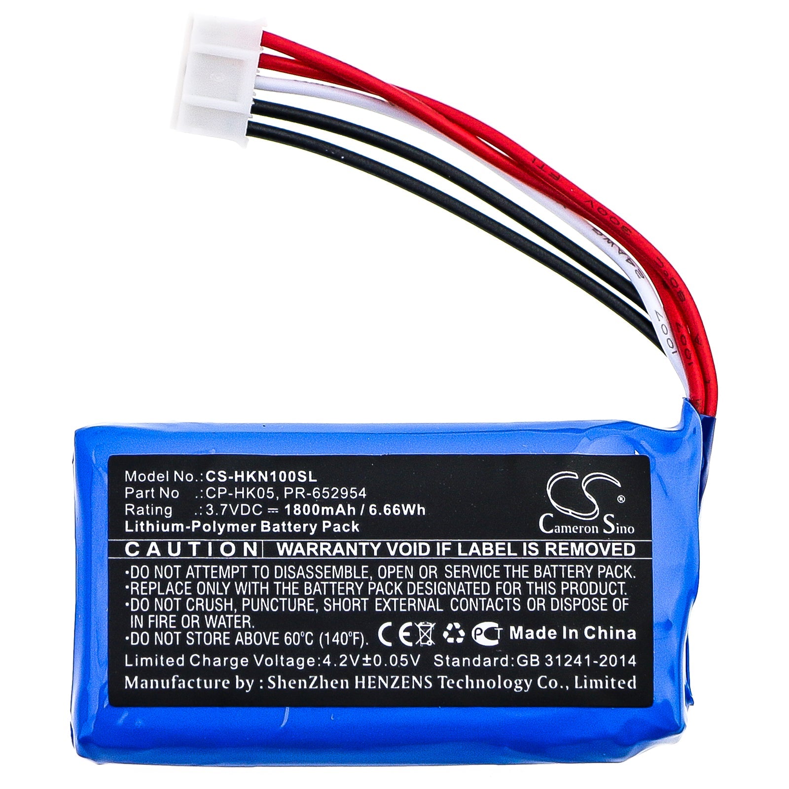 Li-Polymer Speaker Battery fits Harman/kardon, One 3.7V, 1800mAh Speaker Cameron Sino Technology Limited