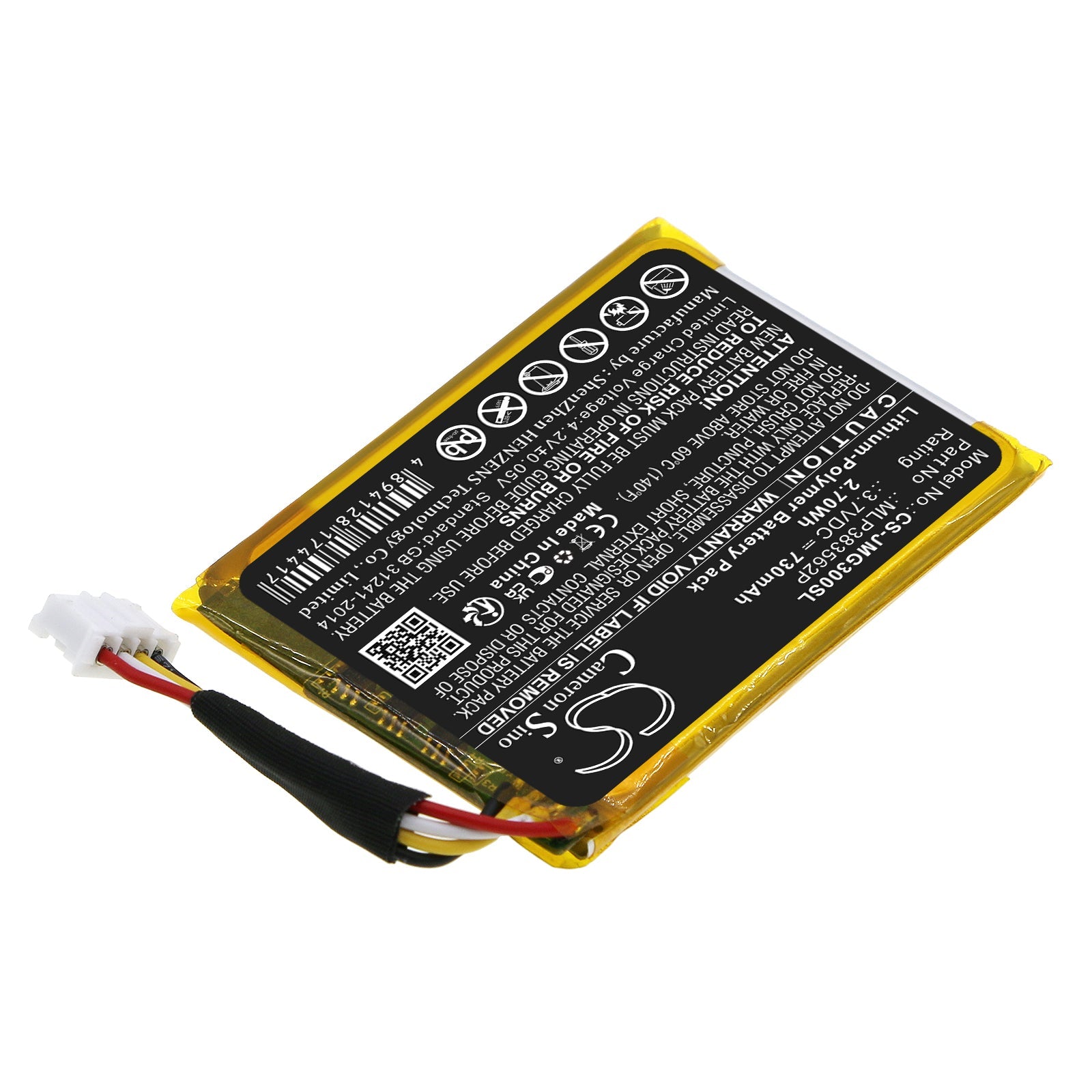 Li-Polymer, Speaker Battery fits Jbl Go 3, 3.7V, 730mAh Speaker Cameron Sino Technology Limited