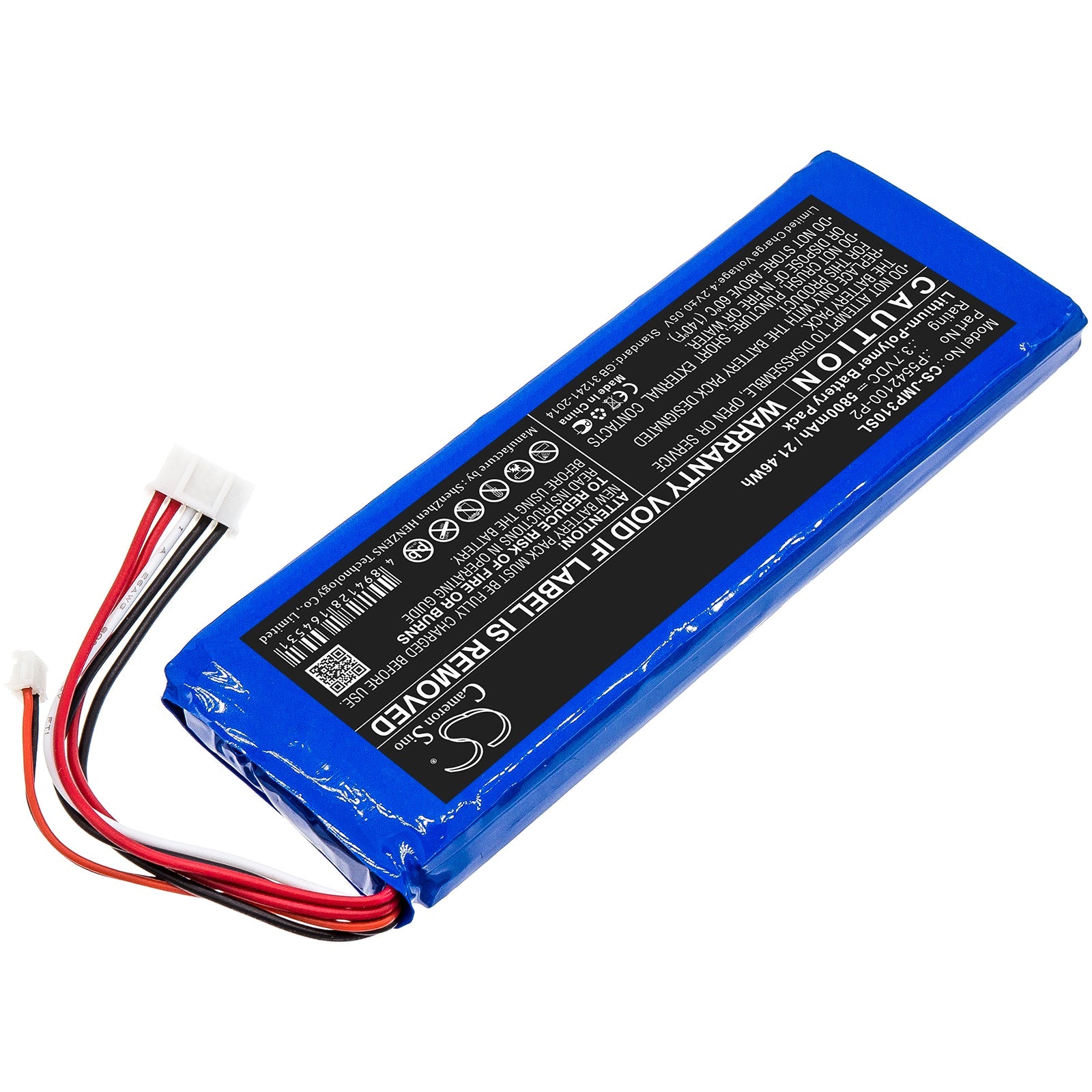 Li-Polymer Speaker Battery fits Jbl, Pulse 3 Version 2 3.7V, 5800mAh Speaker Cameron Sino Technology Limited