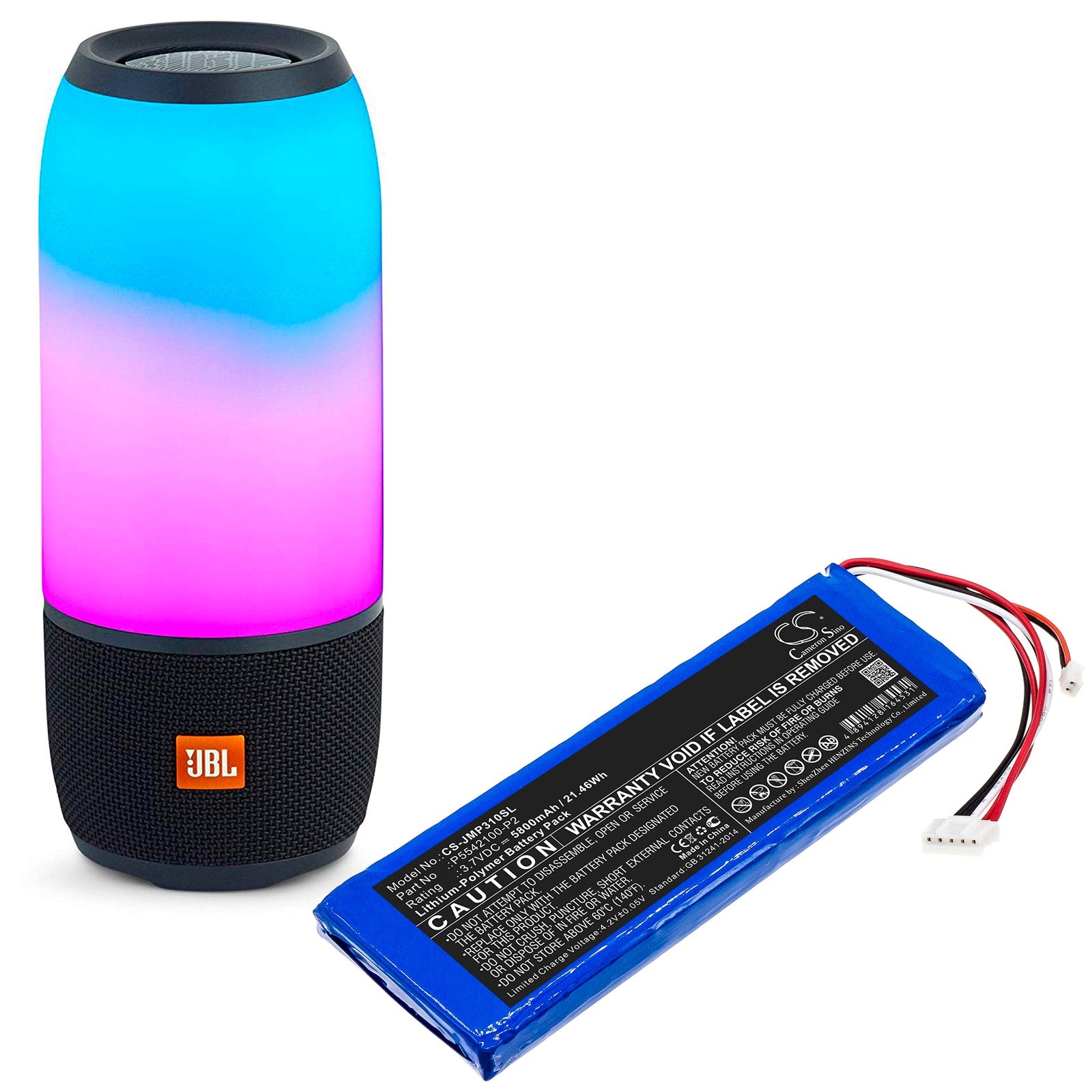 Li-Polymer Speaker Battery fits Jbl, Pulse 3 Version 2 3.7V, 5800mAh Speaker Cameron Sino Technology Limited