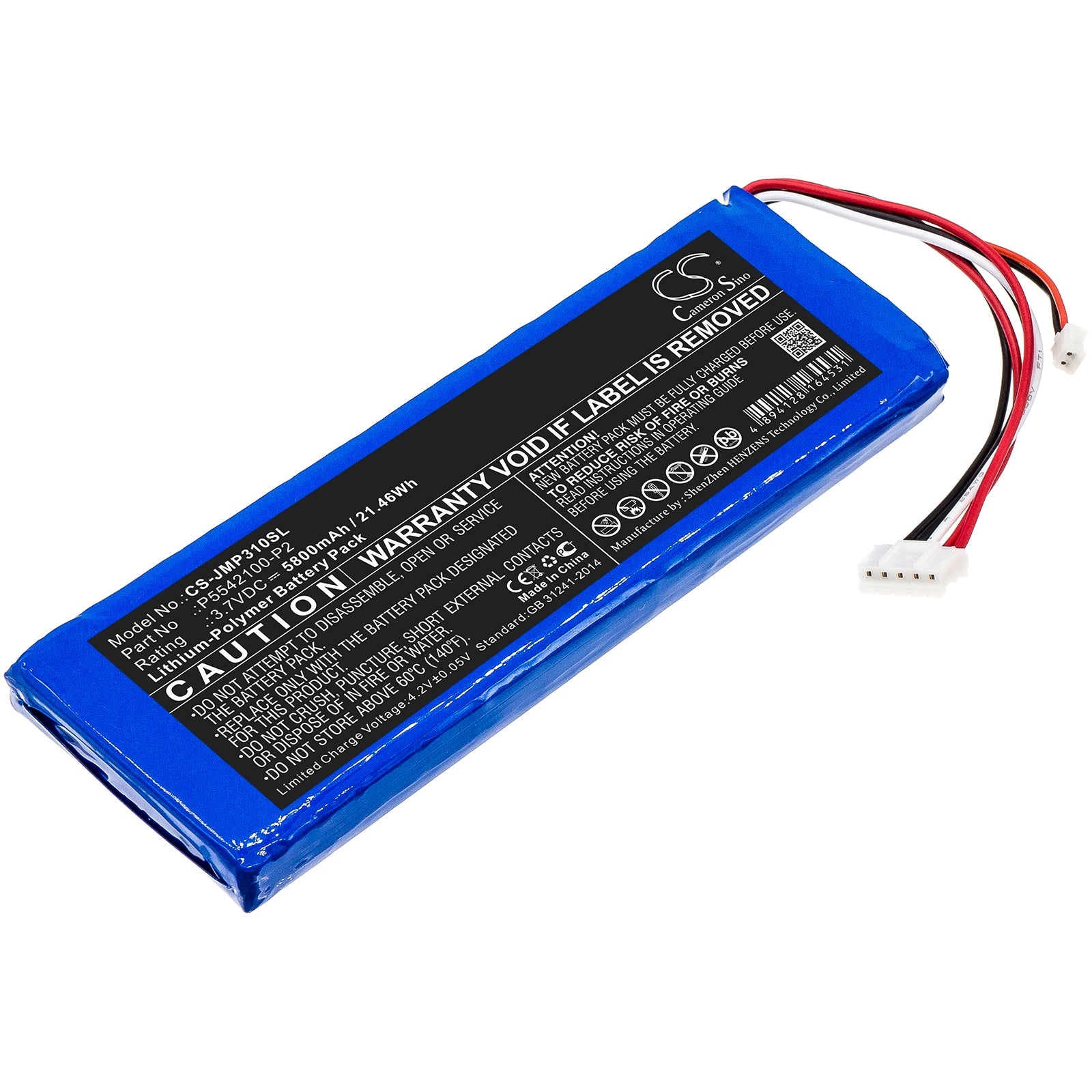Li-Polymer Speaker Battery fits Jbl, Pulse 3 Version 2 3.7V, 5800mAh Speaker Cameron Sino Technology Limited